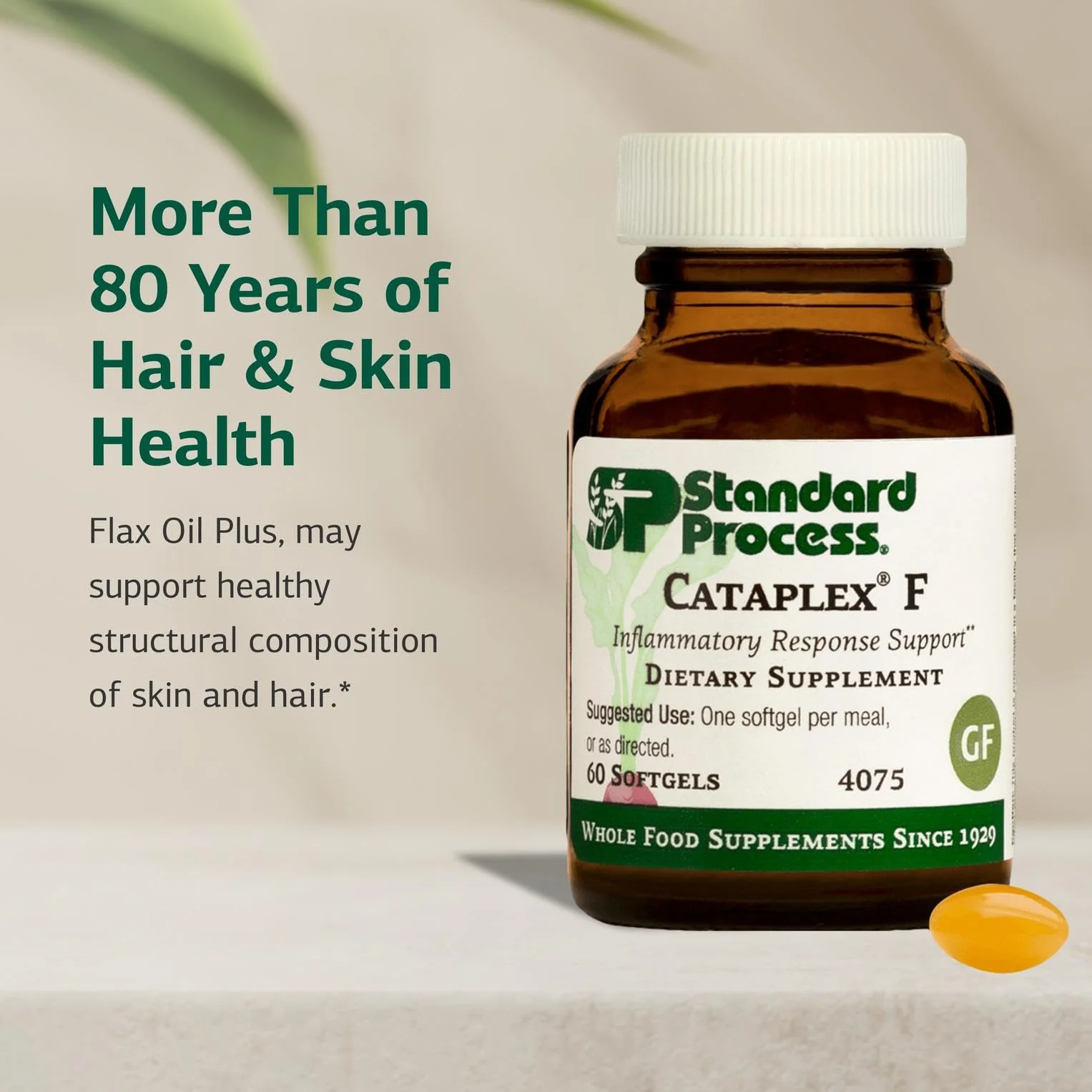 Standard Process Cataplex F – Whole Food Supplement for Metabolism, Skin & Hair Health | Flaxseed Oil, Vitamin B6 | 60 Softgels, Pack of 2 - Image 3