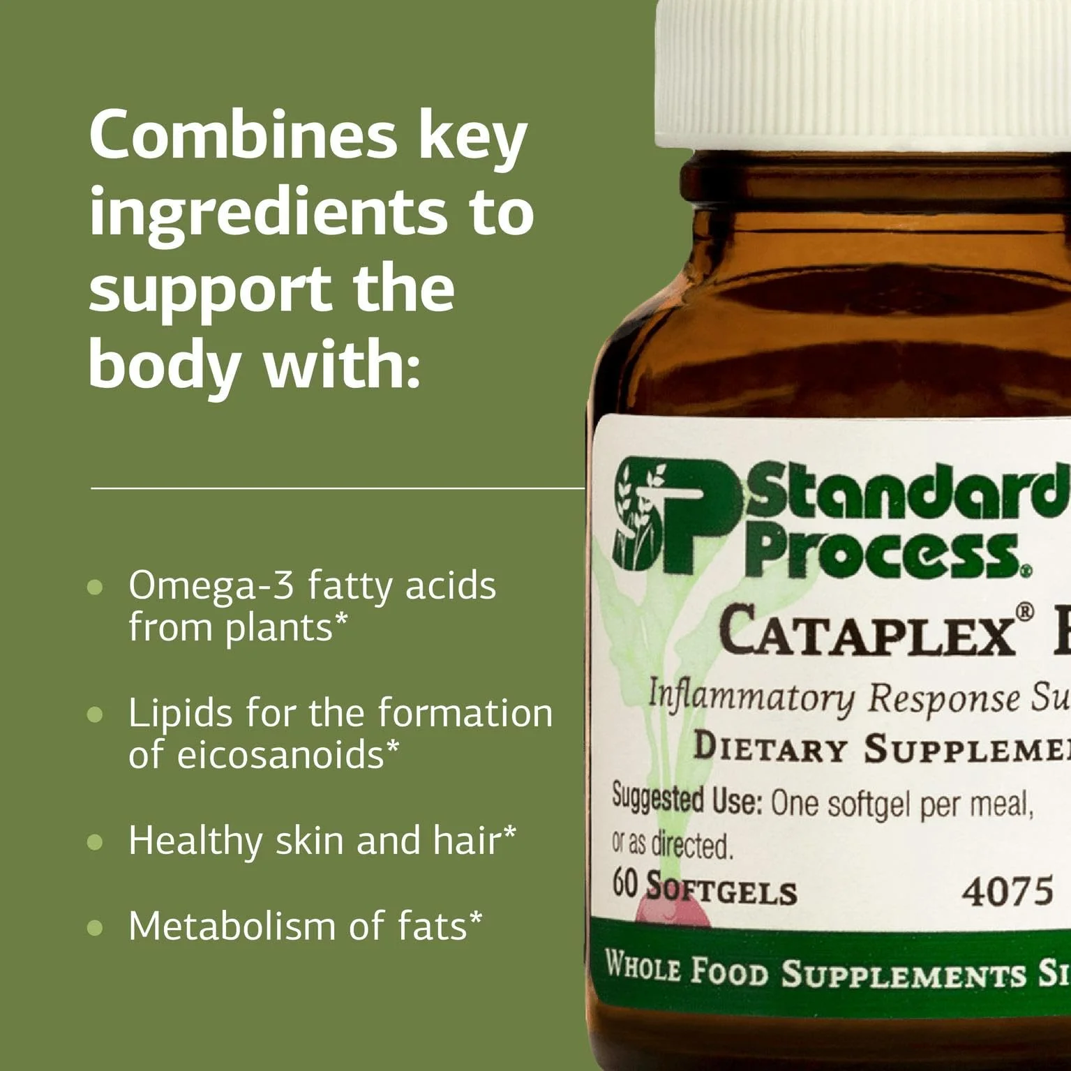 Standard Process Cataplex F – Whole Food Supplement for Metabolism, Skin & Hair Health | Flaxseed Oil, Vitamin B6 | 60 Softgels, Pack of 2 - Image 4