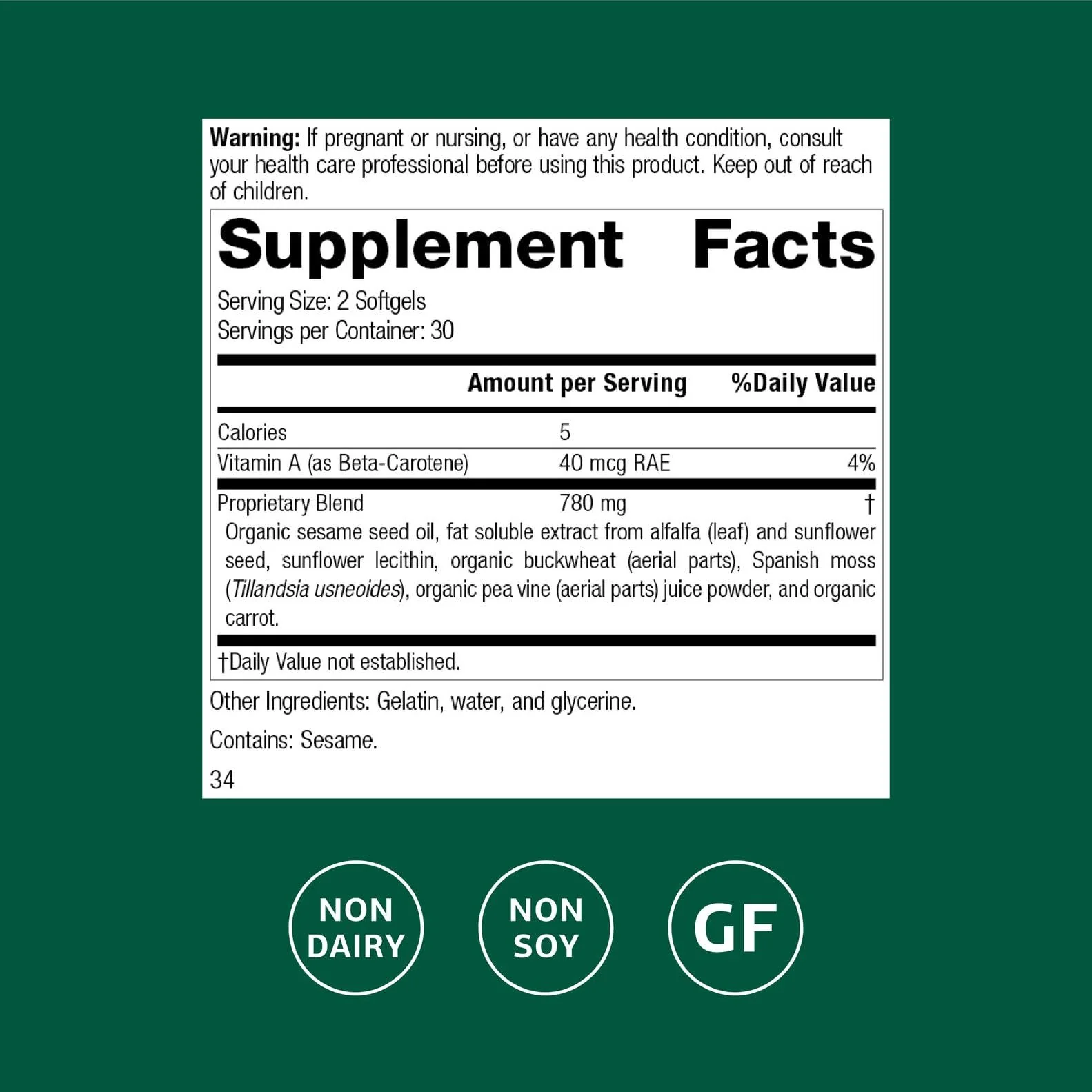 Standard Process Chlorophyll Complex – Immune Support, Antioxidant & Skin/Hair Health | 60 Softgels - Image 2