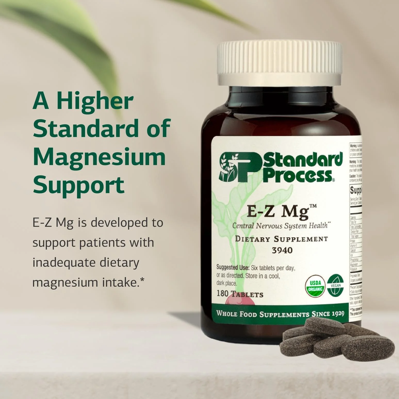 Standard Process E-Z Mg – Central Nervous System Support | Magnesium, Iron & Vitamin K1 | 180 Tablets - Image 4