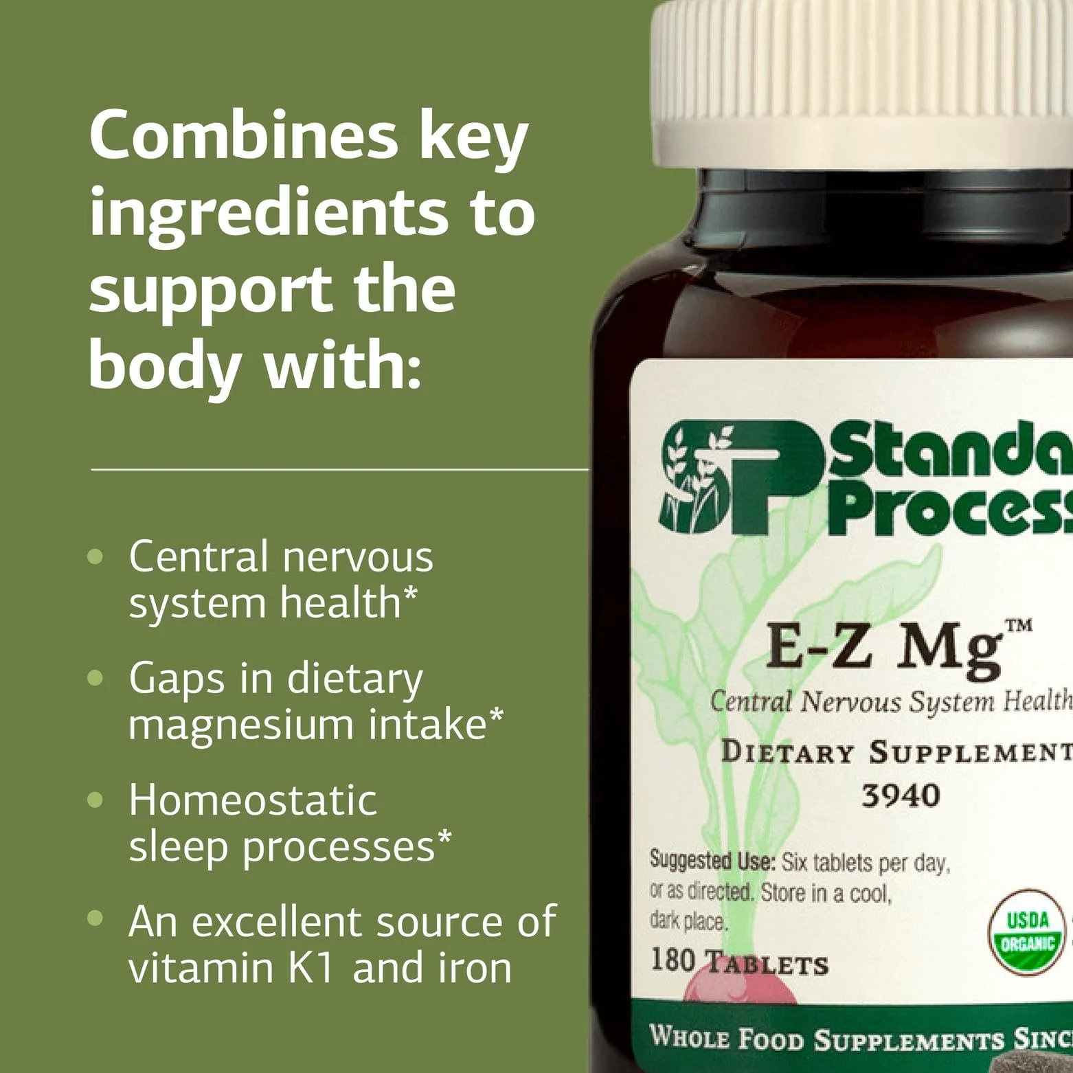Standard Process E-Z Mg – Central Nervous System Support | Magnesium, Iron & Vitamin K1 | 180 Tablets - Image 5