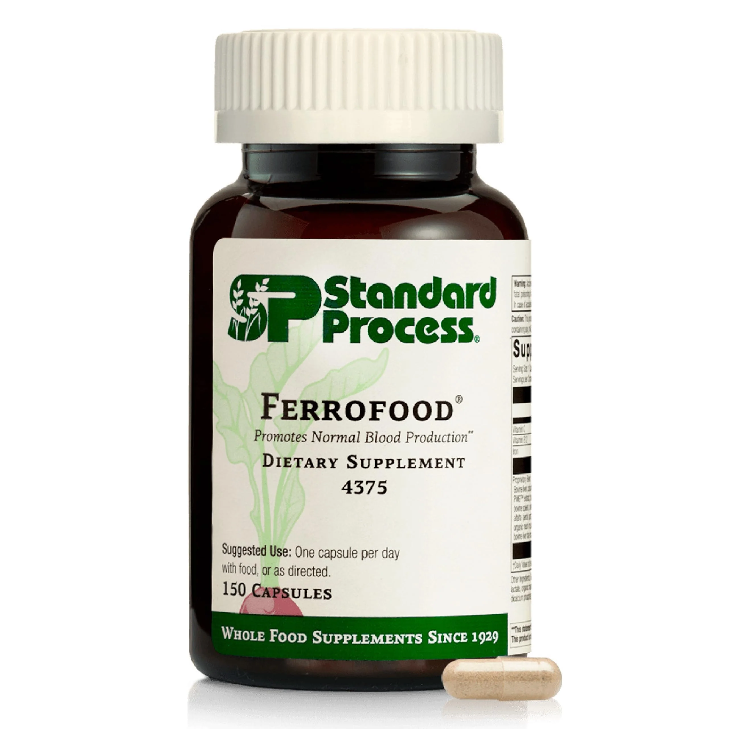Standard Process Ferrofood - Blood Health Supplement with Iron, B12 & Vitamin C - 150 Capsules (40 Servings) - Image 8