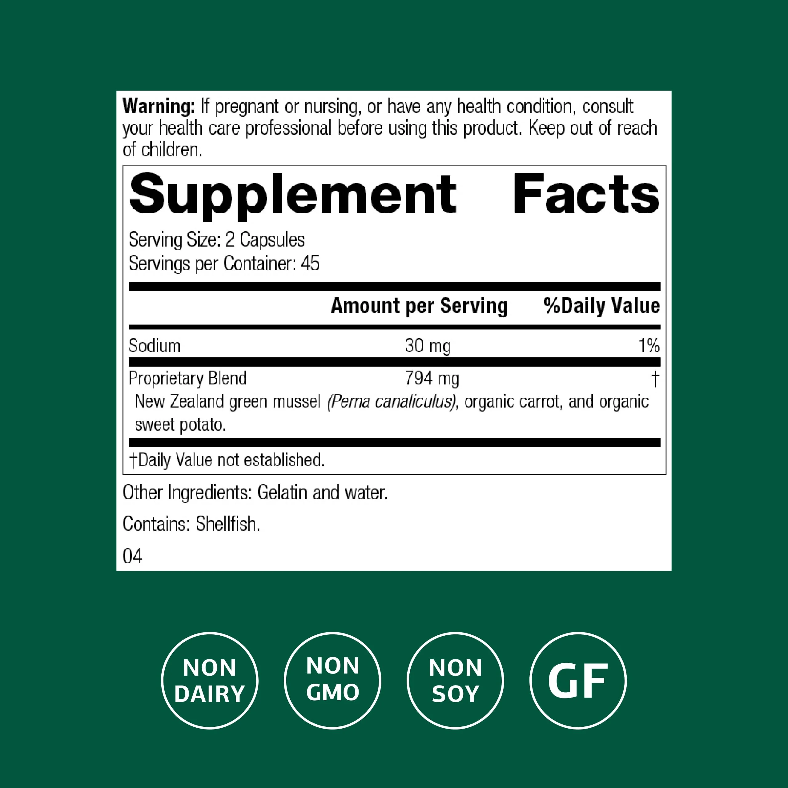 Standard Process Nutrimere – Joint Health Support (Perna Canaliculus & Green Mussel) – 90 Capsules - Image 2