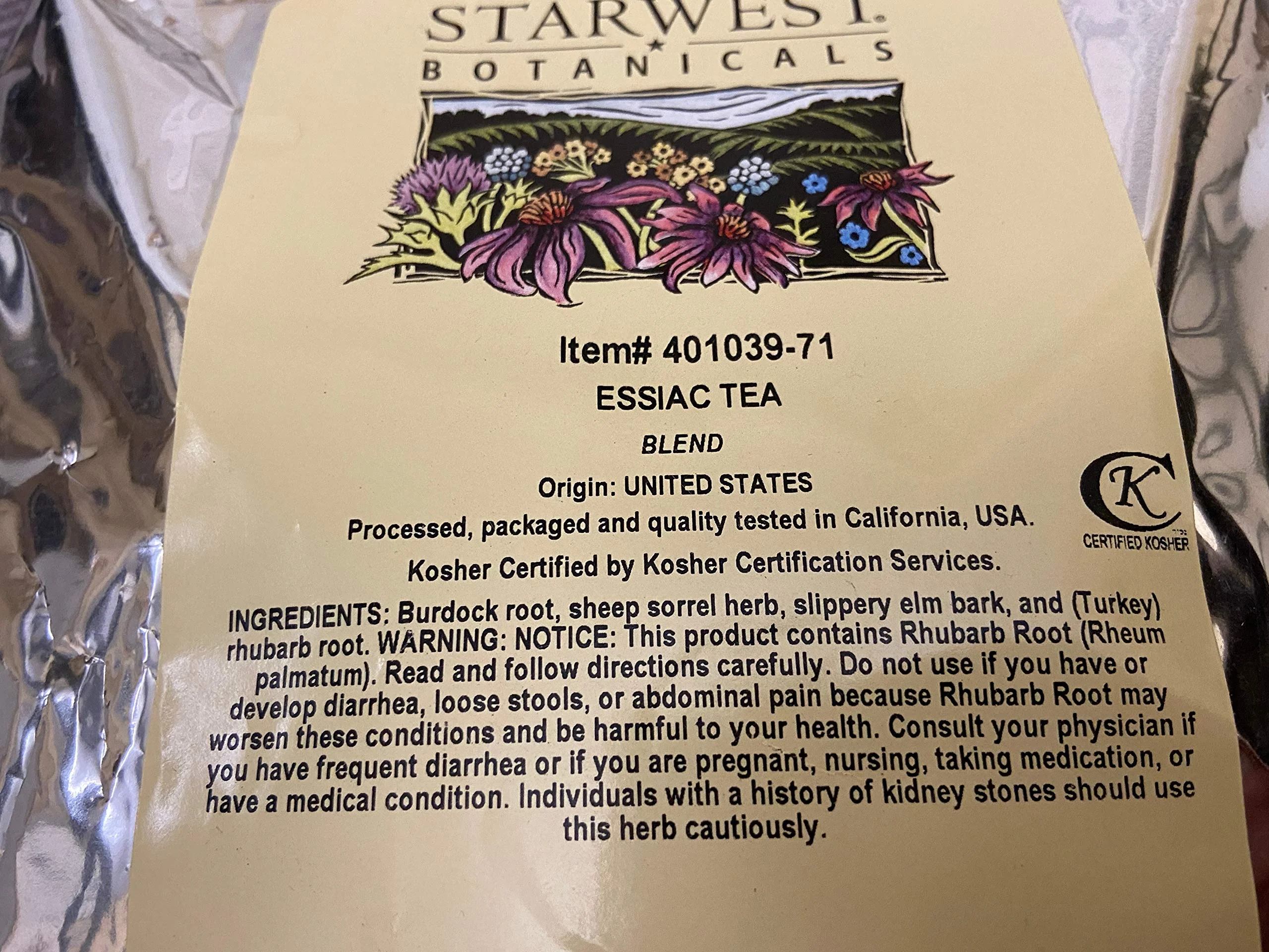Starwest Botanicals Essiac Tea, 1 Pound – Burdock Root, Sheep Sorrel, Rhubarb Root & Slippery Elm - Image 3