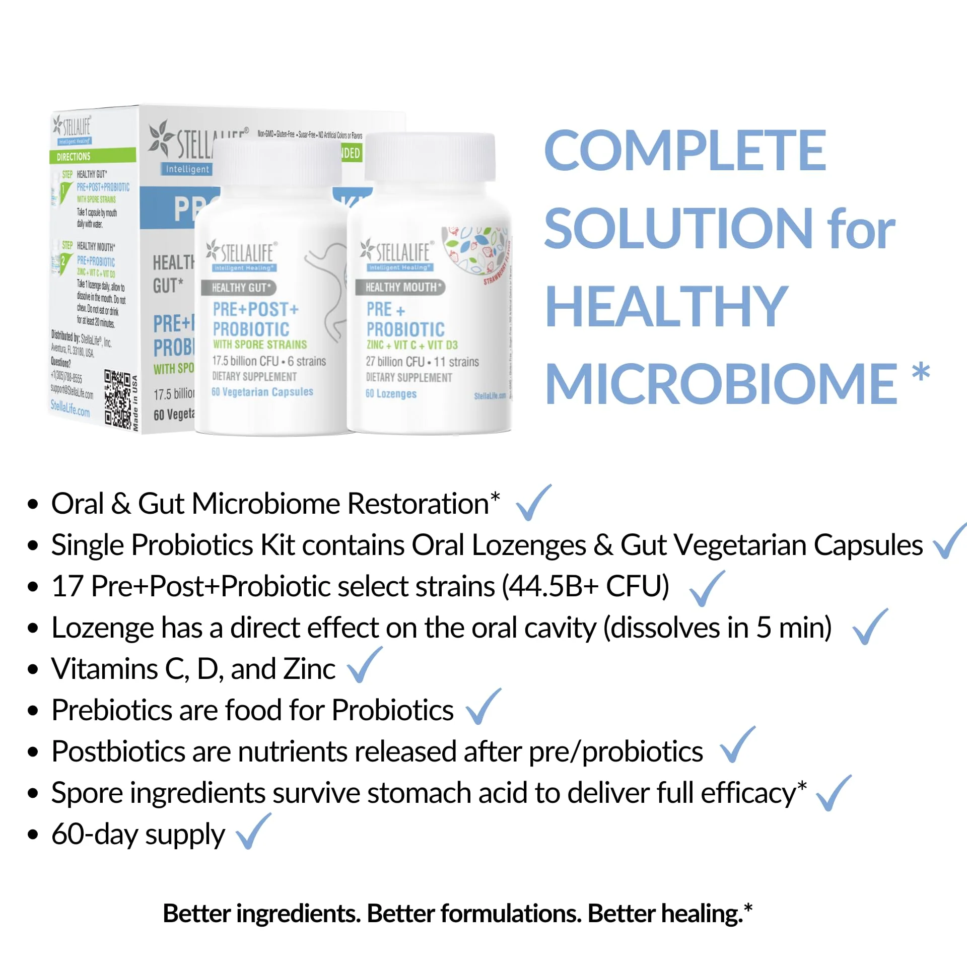 StellaLife Probiotics Kit: Oral & Gut – 44.5B CFU, 11 Oral + 6 Gut Strains, Strawberry (60-Day) - Image 4