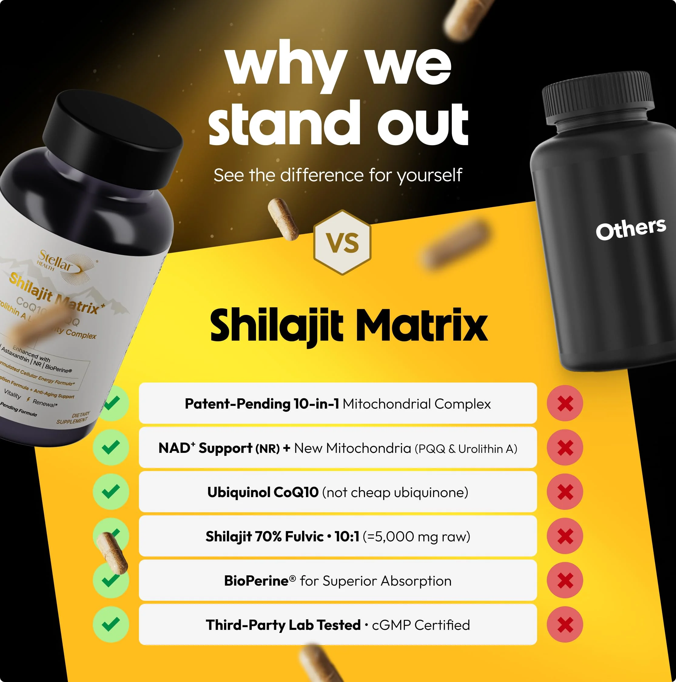 Stellar Health Clinical Mitochondrial Complex – Shilajit & NAD+ Booster with Ubiquinol CoQ10, NR, PQQ, ALA, Astaxanthin | 60 Vegan Capsules - Image 11