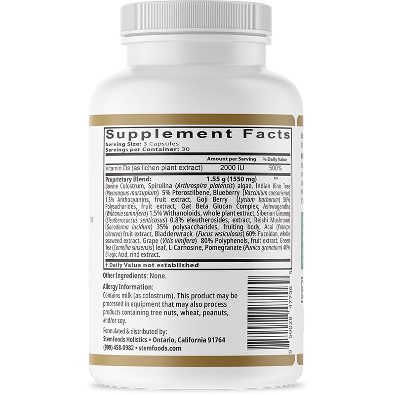 StemAlive - Promotes Stem Cell Nutrition, Function & Health, 90 Capsules, from 100% Natural Sources - Image 3