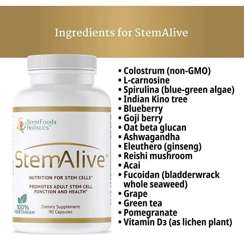 StemAlive - Promotes Stem Cell Nutrition, Function & Health, 90 Capsules, from 100% Natural Sources - Image 8