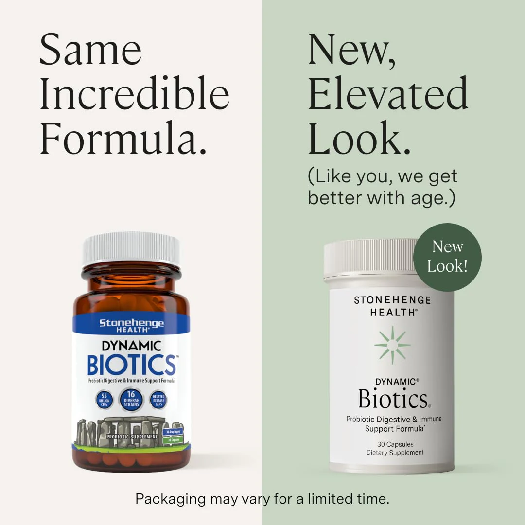 Stonehenge Health Dynamic Biotics Probiotics 55B CFU | 16 Strains, Prebiotic, Delayed-Release Veggie Capsules - Image 2