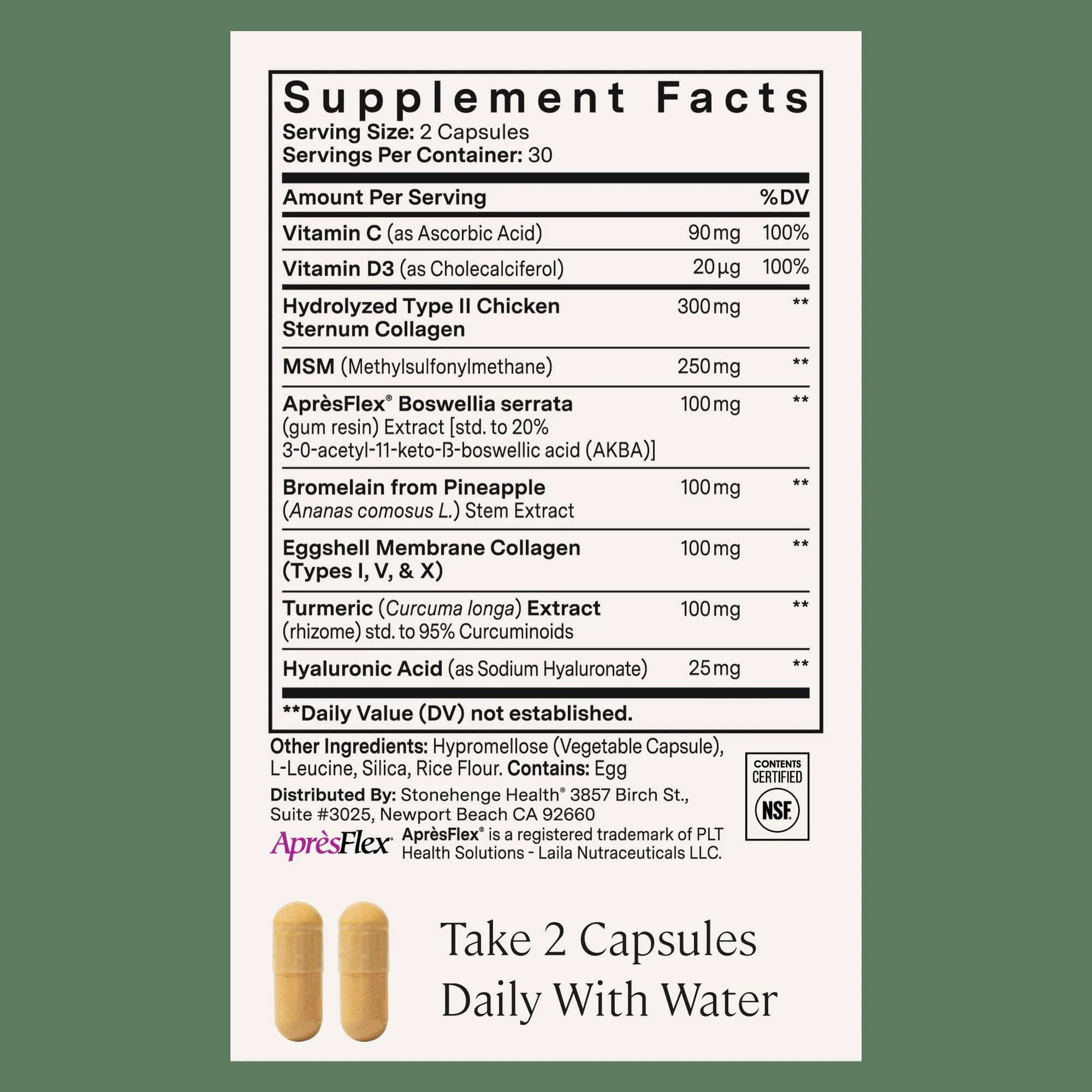 Stonehenge Health Dynamic Joint Health Supplement – Fast-Acting AprèsFlex Boswellia, Collagen & Turmeric – 60 Capsules - Image 16