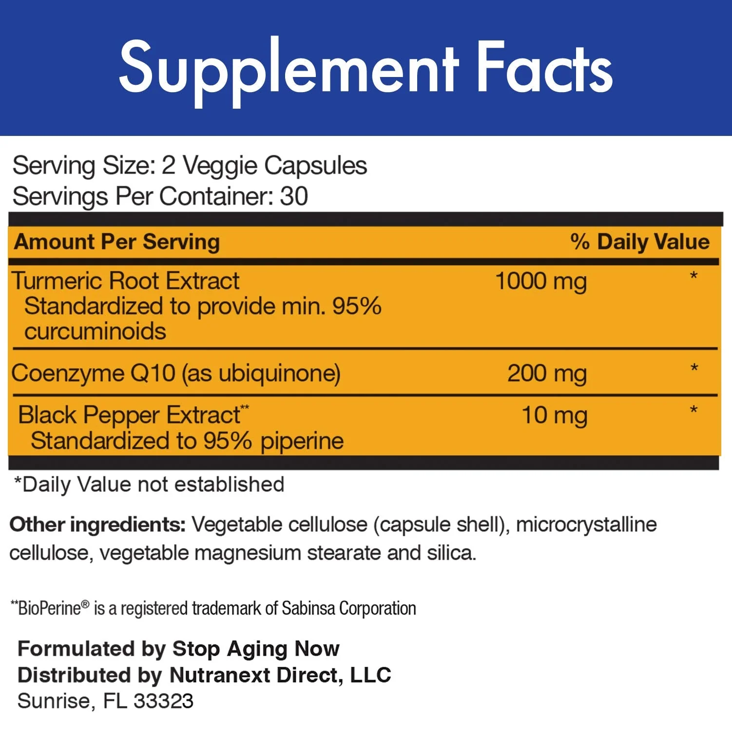 Stop Aging Now CUR-Q10 Ultra Complex - Curcumin2K & MAX-Q10, 60 Vcaps (3 Pack) - Image 3