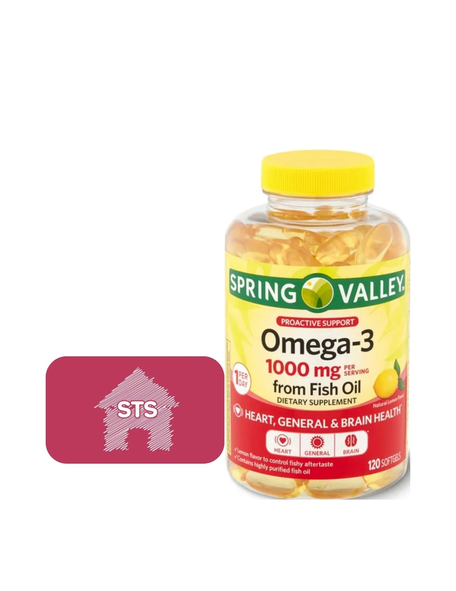 STS Home Spring Valley Omega-3 1000 mg Fish Oil Soft Gels – 120 Count - Image 5