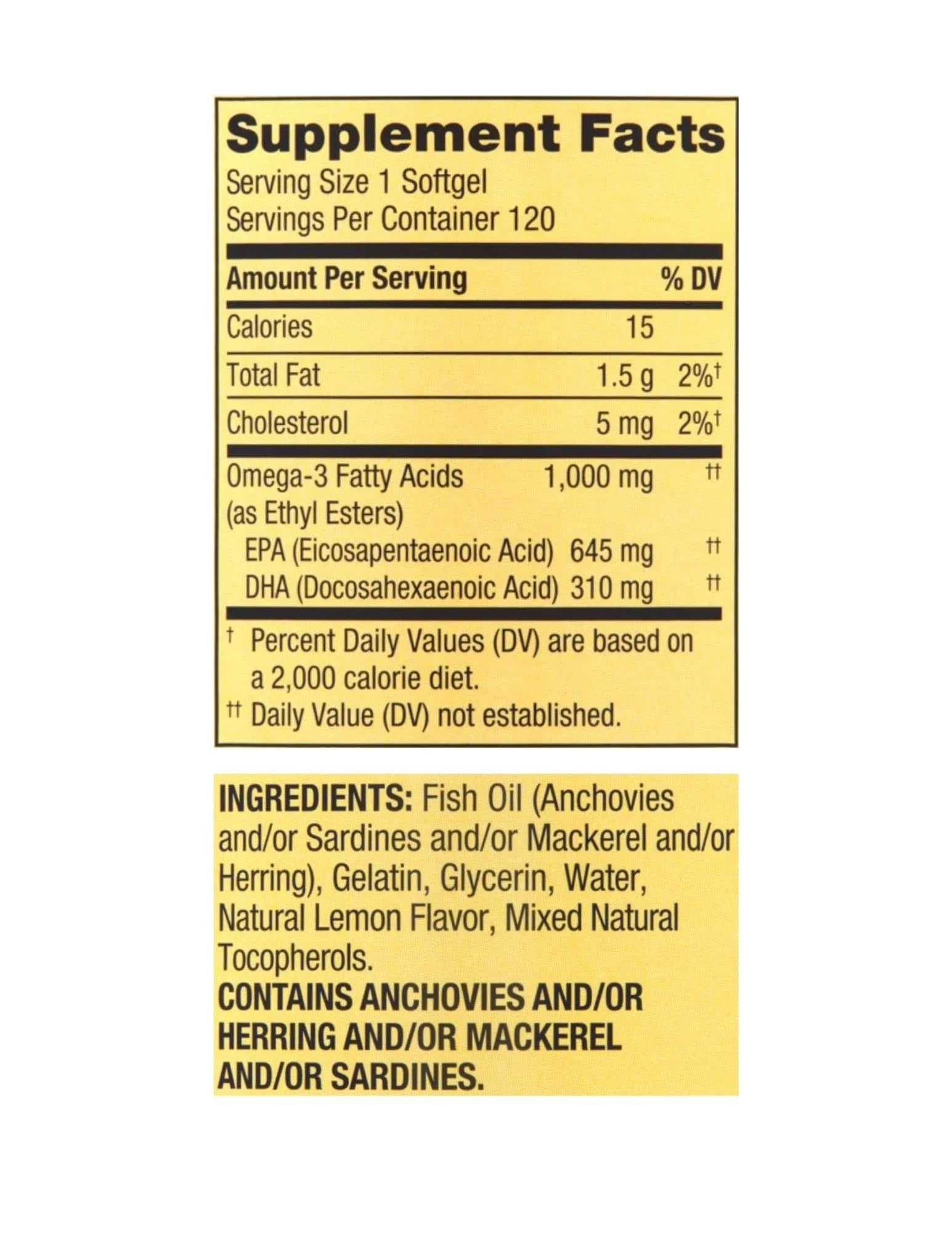 STS Home Spring Valley Omega-3 1000 mg Fish Oil Soft Gels – 120 Count - Image 7