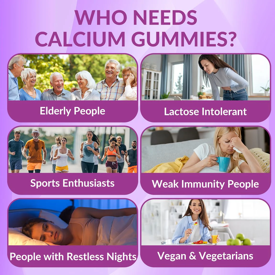 Sugar Free Calcium Gummies with Vitamin D3 & K2 – Vegan Algae Calcium, Calcium Magnesium Zinc, 2:1 Calcium:Magnesium - Image 4
