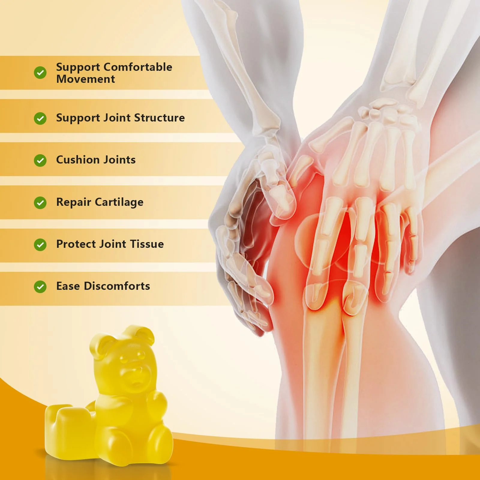 Sugar Free Glucosamine Chondroitin Gummies – Extra Strength 1500mg | Joint Support for Men & Women - Image 4