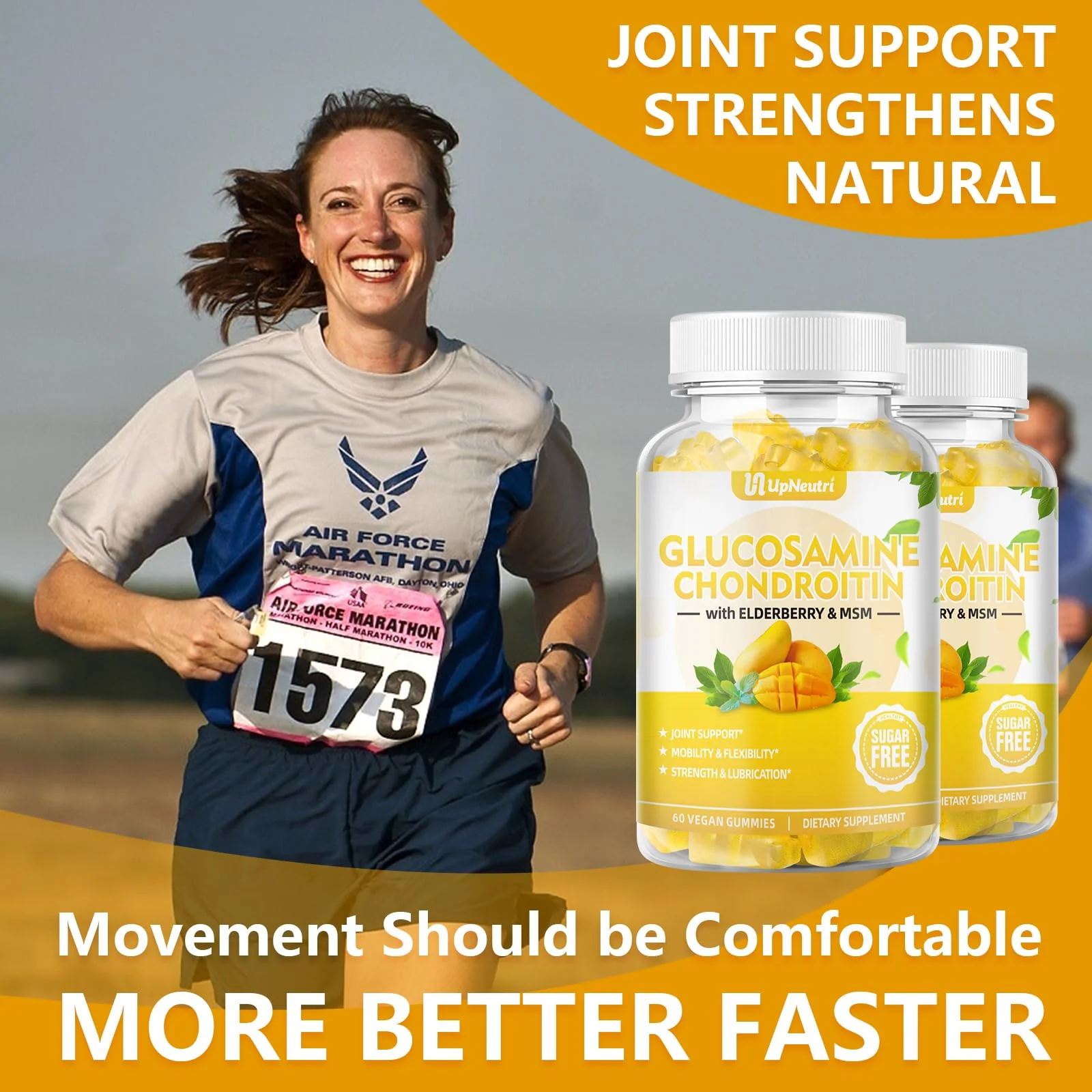 Sugar Free Glucosamine Chondroitin Gummies – Extra Strength 1500mg | Joint Support for Men & Women - Image 7