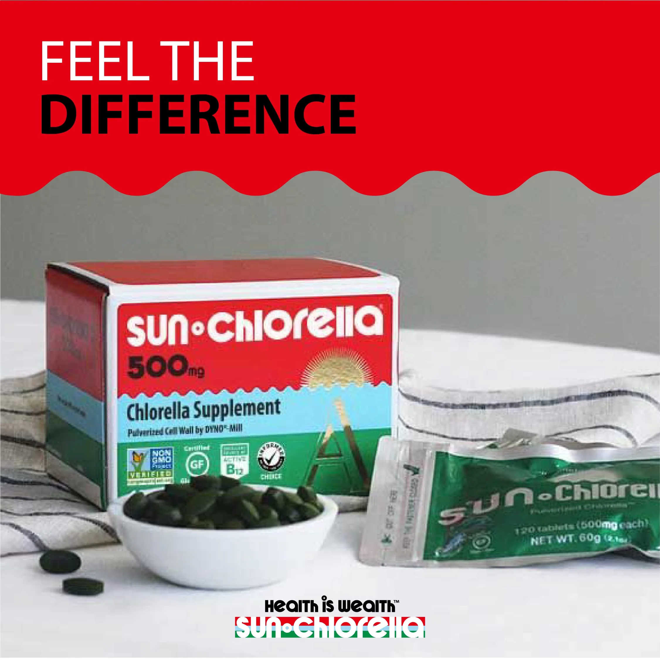 Sun Chlorella 500mg Whole Body Wellness Green Algae — 600 Tablets | Non-GMO, Chlorophyll, B12 & Iron - Image 15