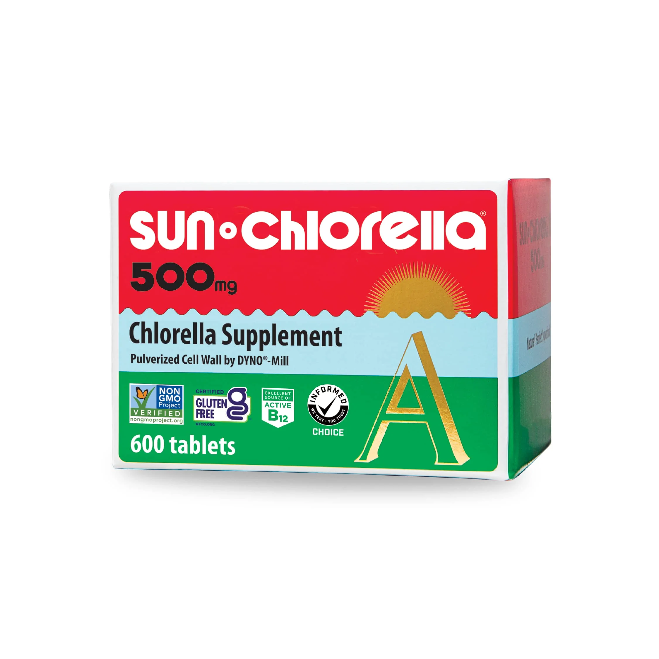 Sun Chlorella 500mg Whole Body Wellness Green Algae — 600 Tablets | Non-GMO, Chlorophyll, B12 & Iron - Image 9