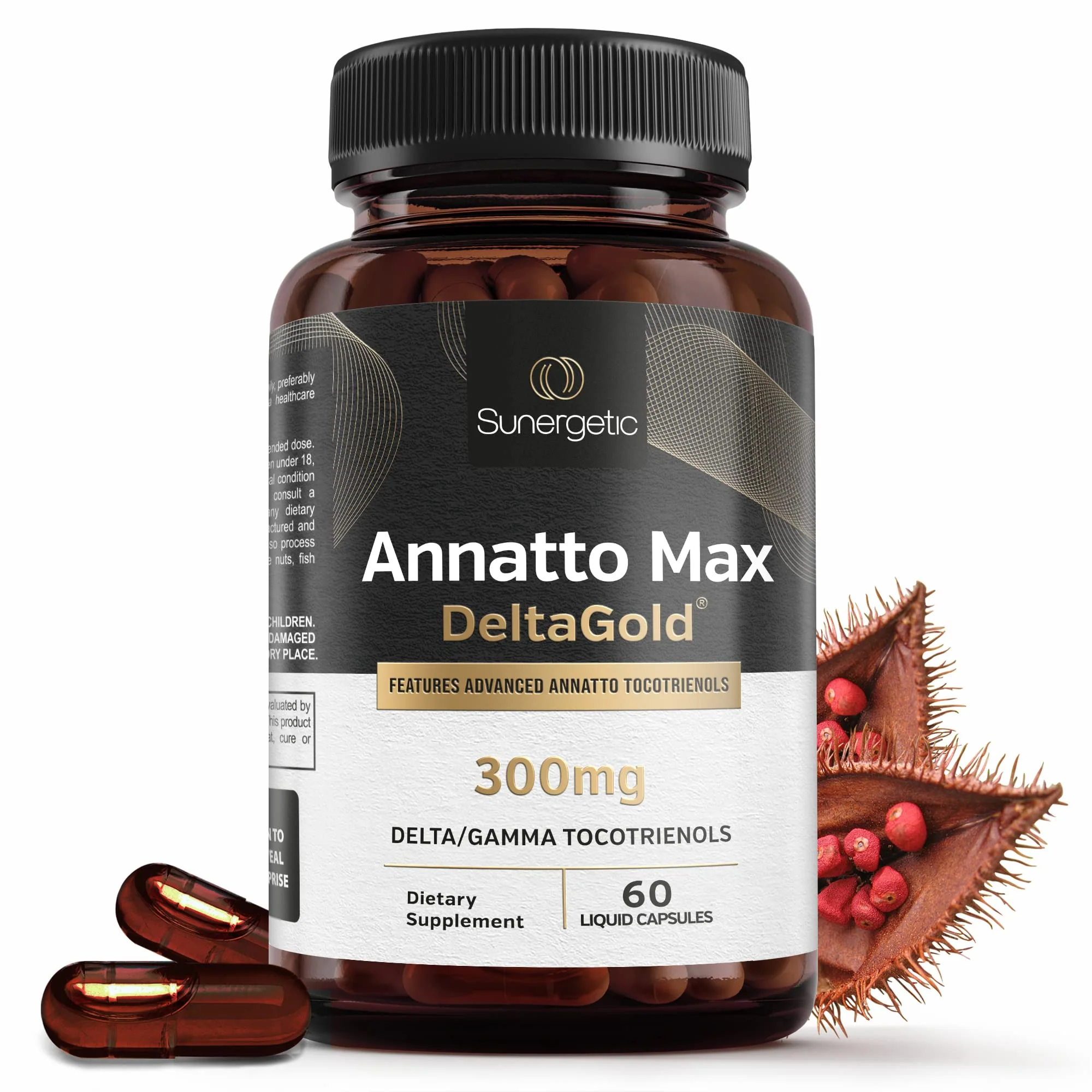 Sunergetic Premium Annatto Tocotrienol 300 mg with DeltaGold — Delta+Gamma Tocotrienols, 60 Liquid Capsules - Image 8