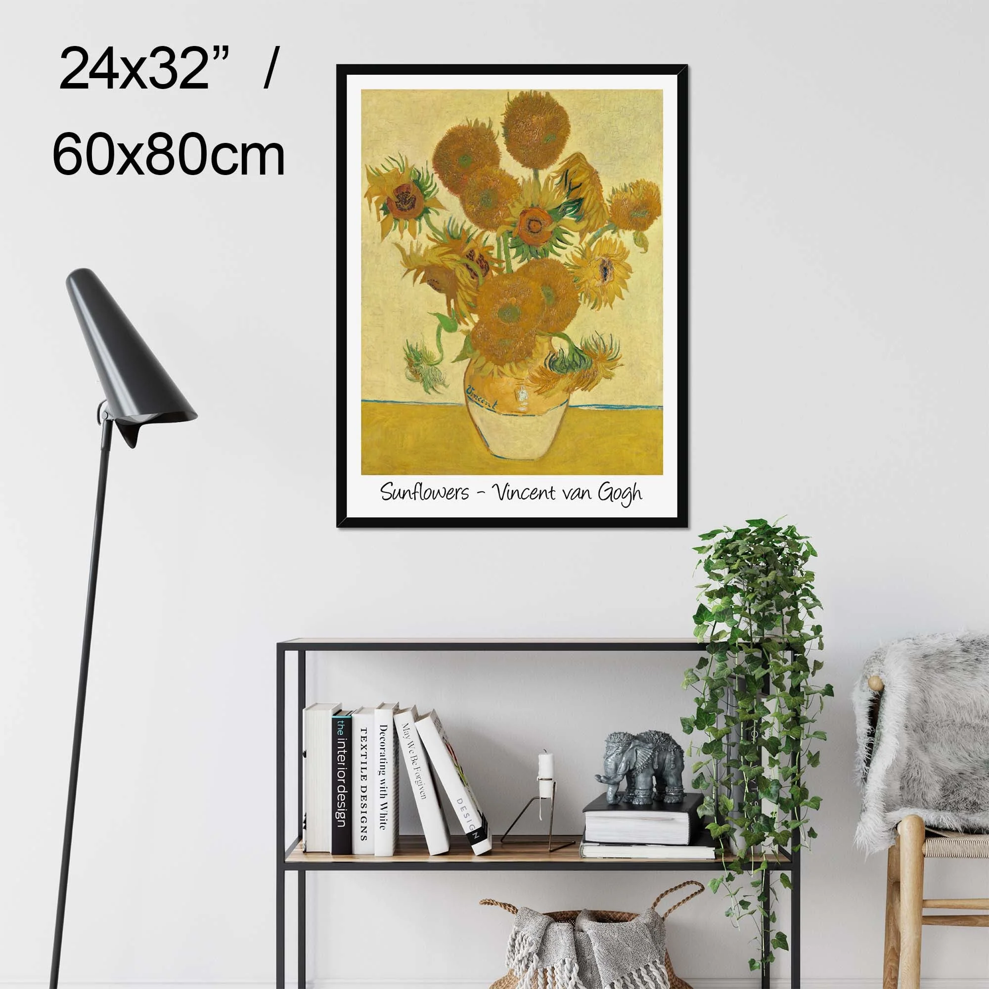 "Sunflowers" by Vincent van Gogh on Framed Prints, Framed Canvas, Acrylic, Canvas or Print-only - Image 4