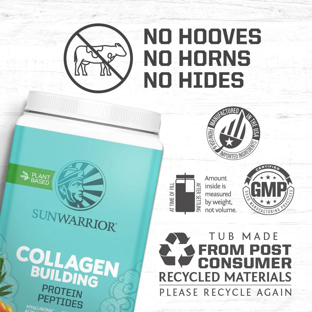 Sunwarrior Collagen Peptides Building Powder – Vegan Plant-Based Protein with Hyaluronic Acid, Biotin & Vitamin C | Vanilla, 40 Servings - Image 6