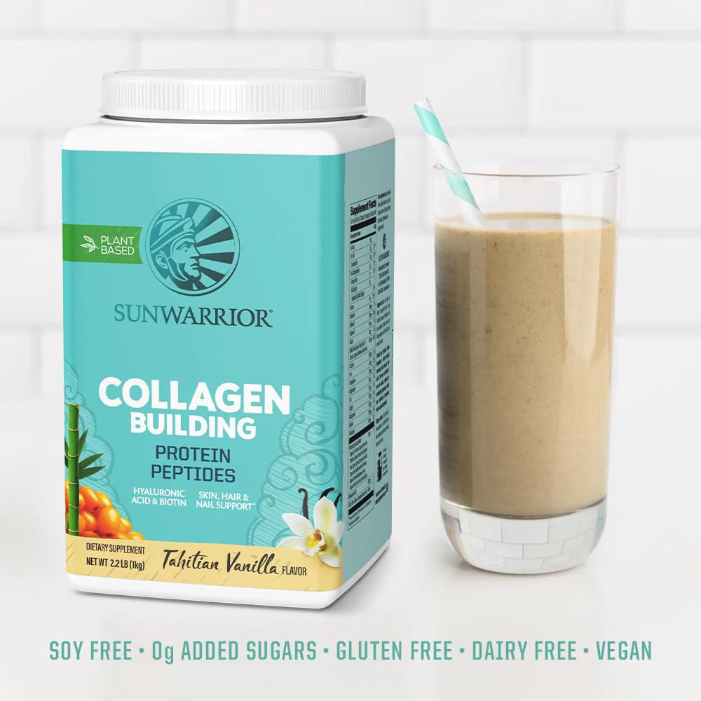 Sunwarrior Collagen Peptides Building Powder – Vegan Plant-Based Protein with Hyaluronic Acid, Biotin & Vitamin C | Vanilla, 40 Servings - Image 7