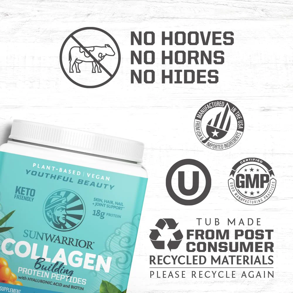 Sunwarrior Vegan Collagen Building Powder – Plant-Based Protein Peptide with Biotin, Vitamin C & Hyaluronic Acid (Unflavored) - Image 11