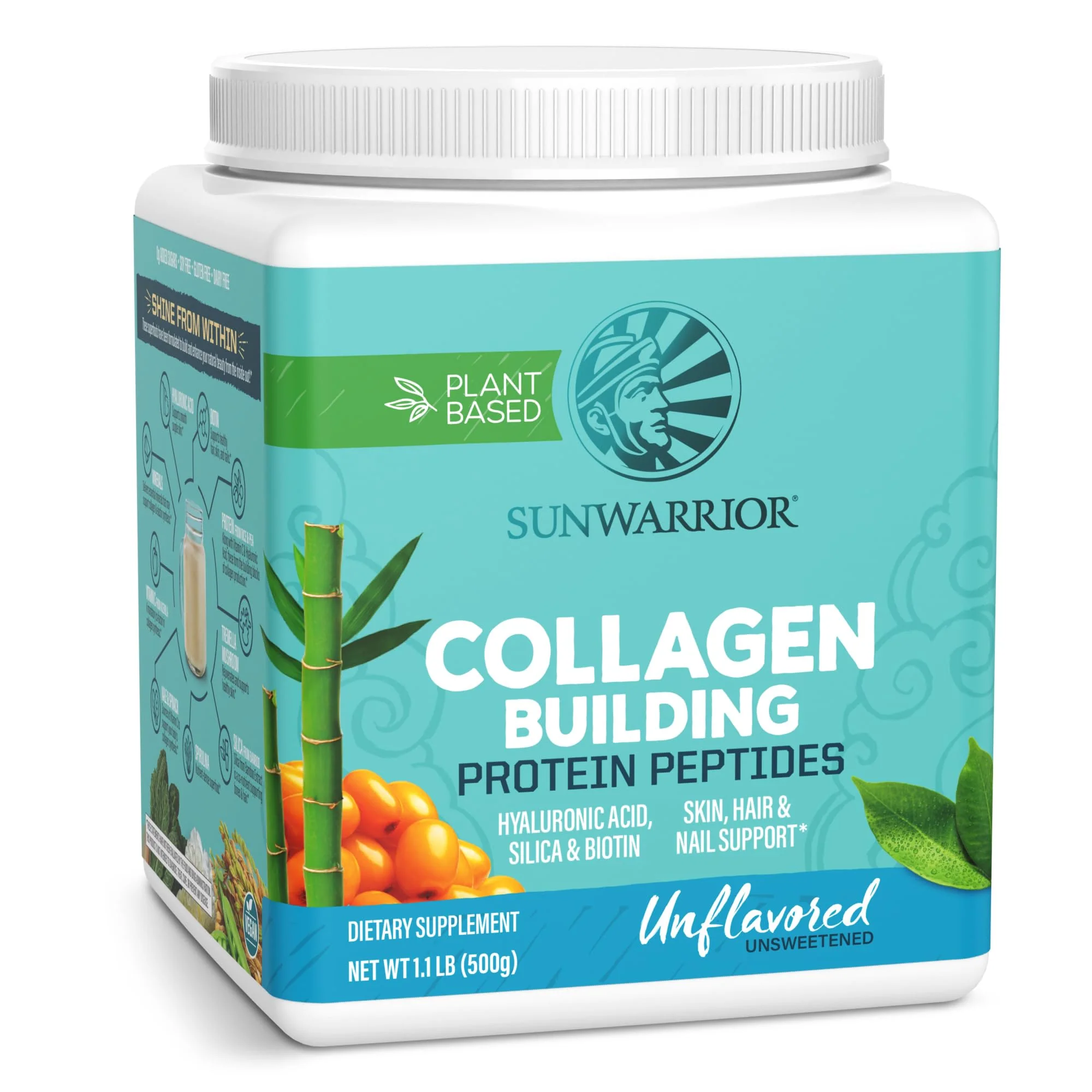 Sunwarrior Vegan Collagen Building Powder – Plant-Based Protein Peptide with Biotin, Vitamin C & Hyaluronic Acid (Unflavored) - Image 9