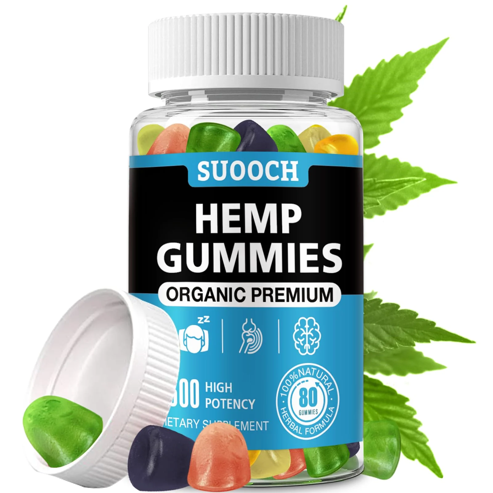 SUOOCH 4 Packs Natural Hemp Gummies | High-Potency Hemp Oil Extract | Gluten-Free Gummies for Adults - Image 8