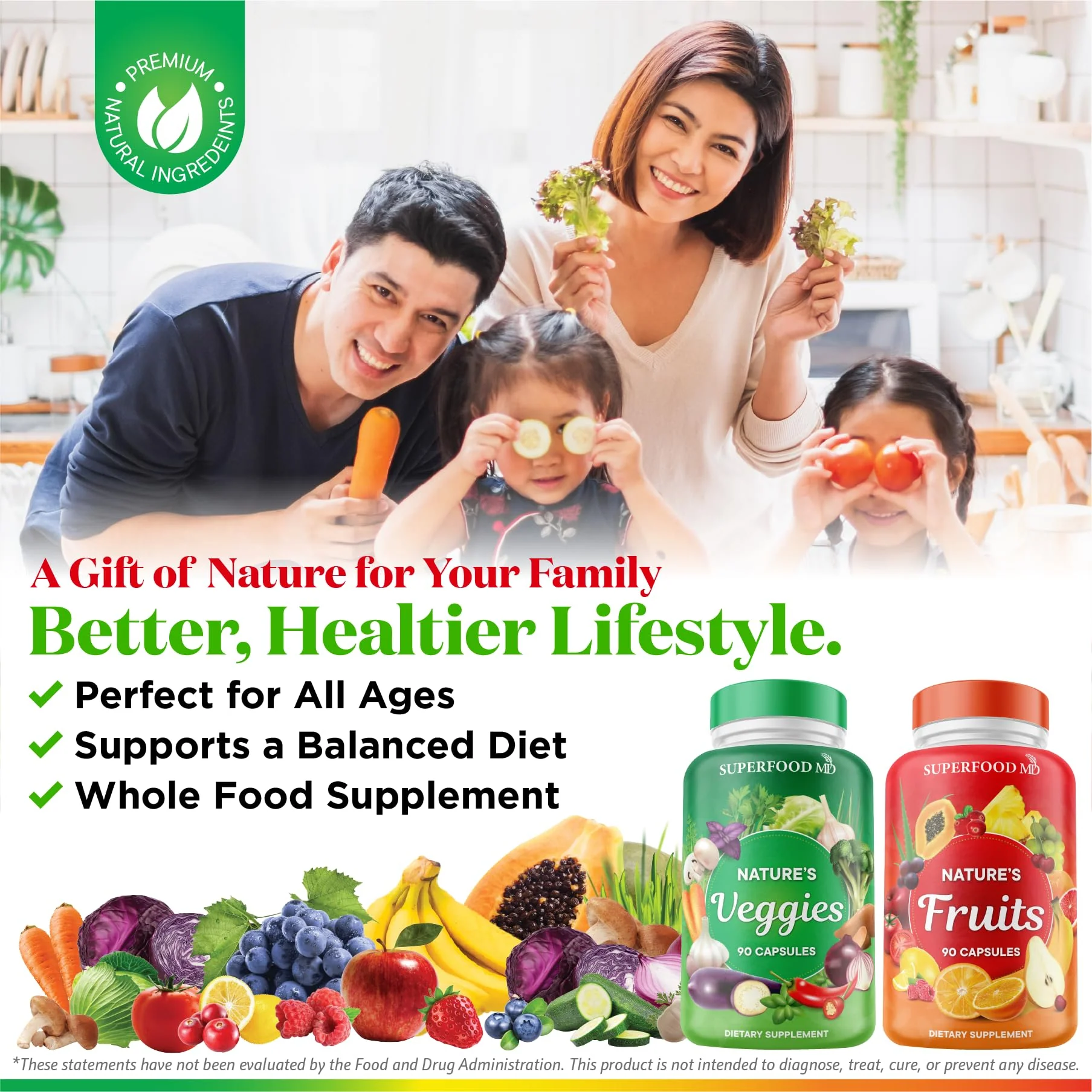 Superfood MD Fruits & Veggies Supplement - Whole Food Beta Carotene - Soy Free - 90 Count (Pack of 2) - Image 12