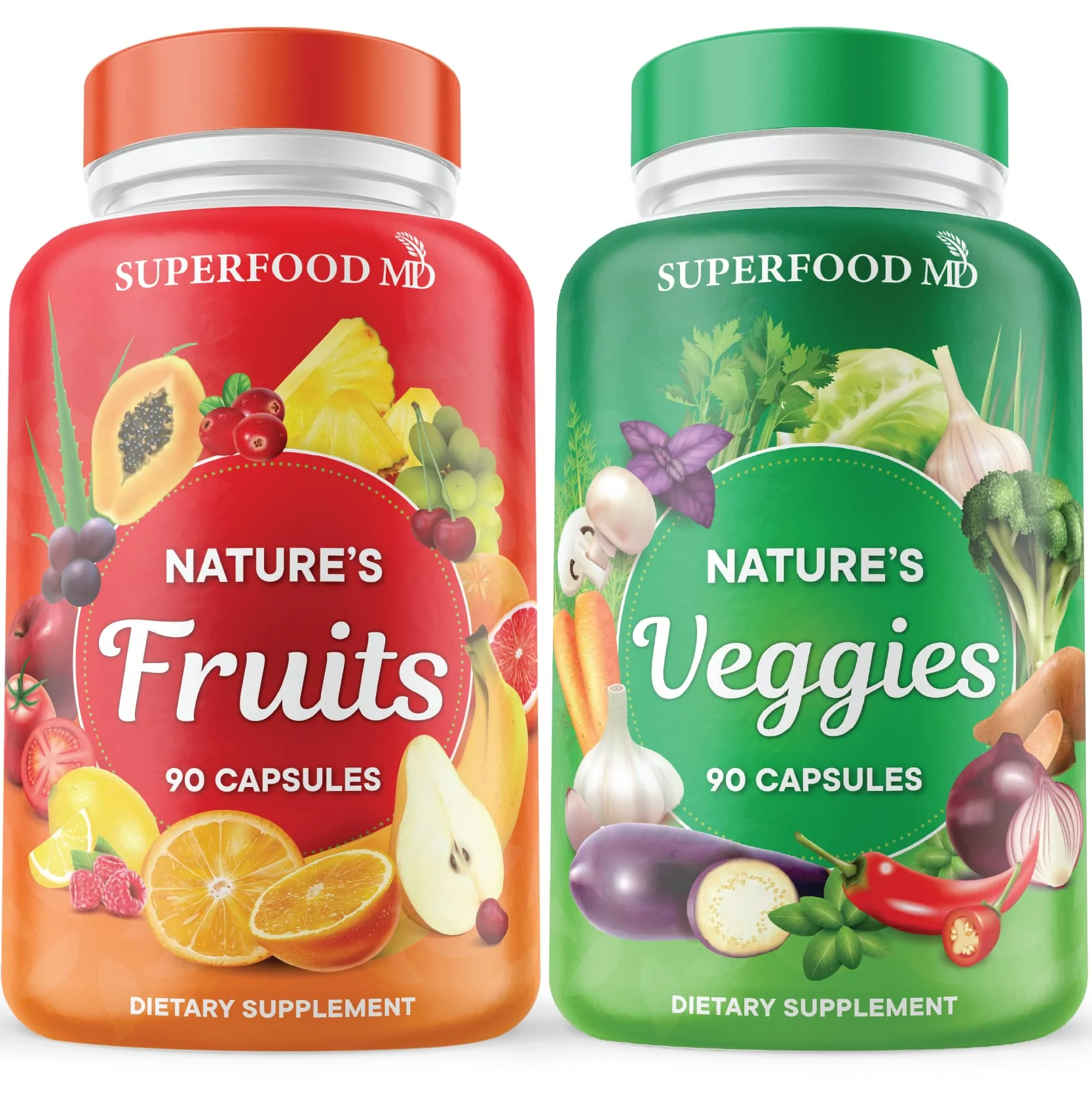 Superfood MD Fruits & Veggies Supplement - Whole Food Beta Carotene - Soy Free - 90 Count (Pack of 2) - Image 9