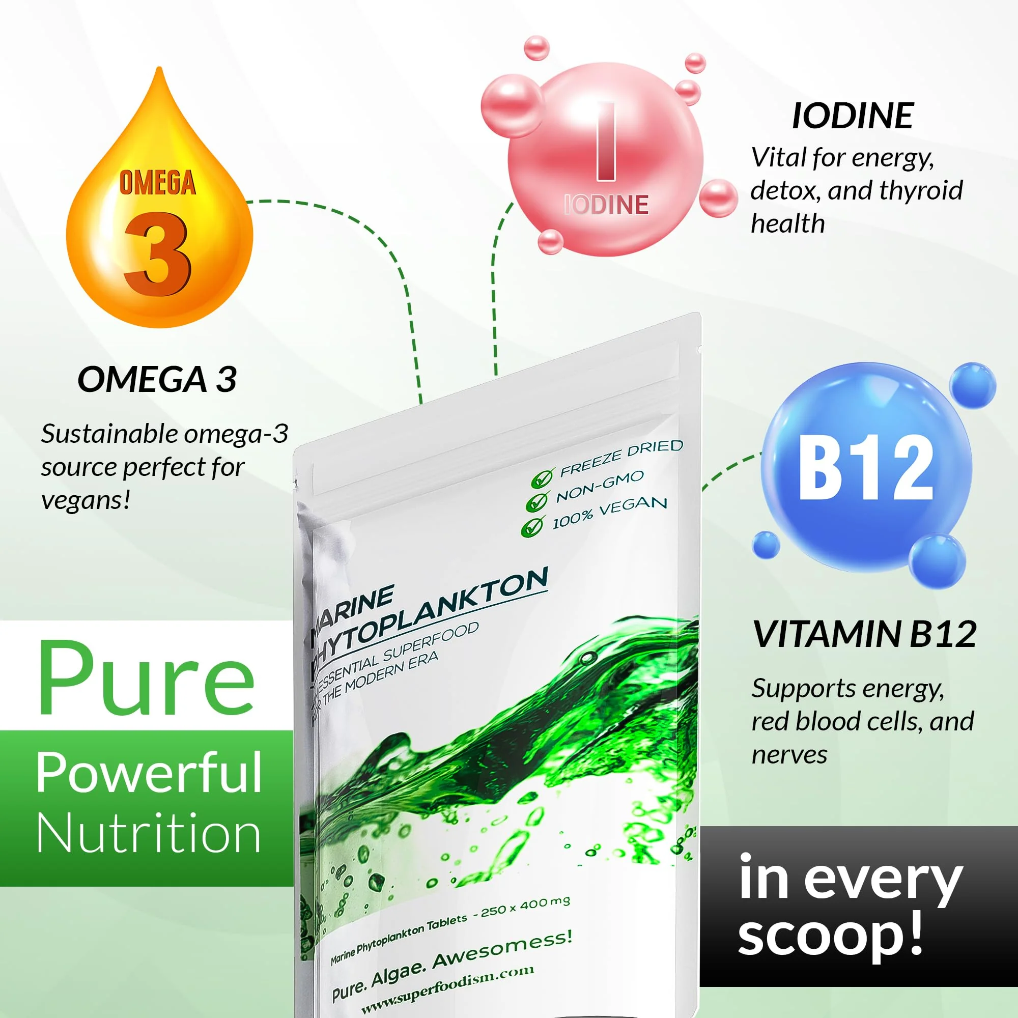 SuperFoodISM Marine Phytoplankton Supplement - Omega-3 & Essential Nutrients (250 Tablets) - Image 9