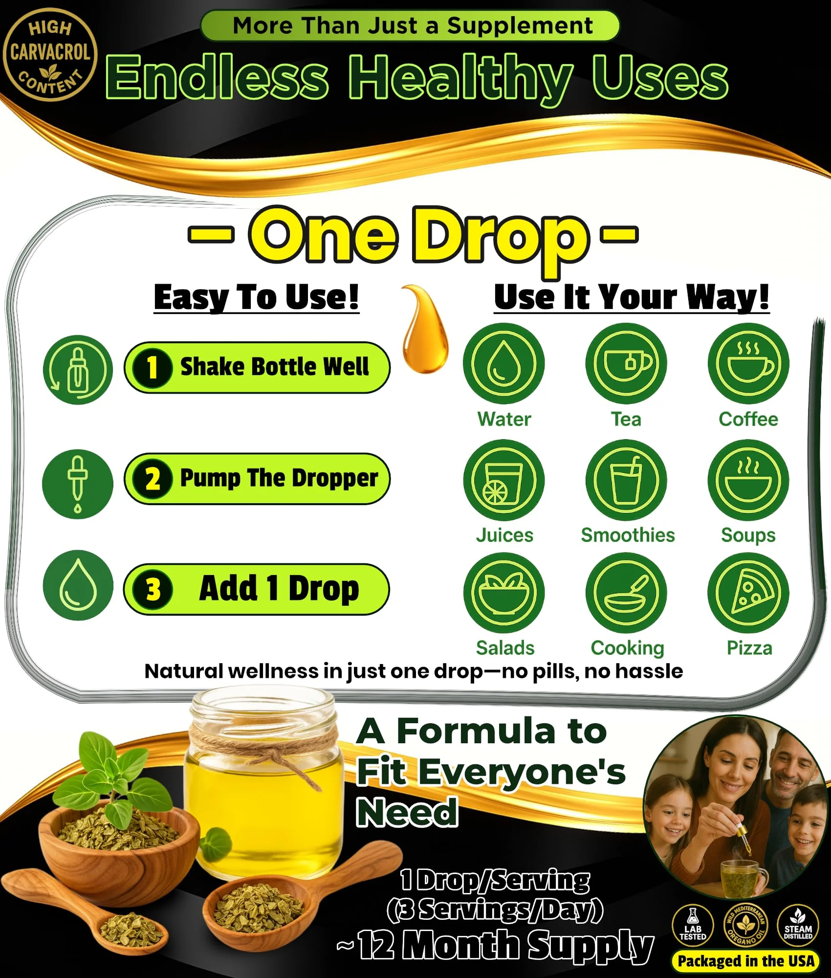 Superior Fulvic Humic X935 Organic Oregano Oil Drops – 1,000 Servings, 12-Month Supply - Image 5