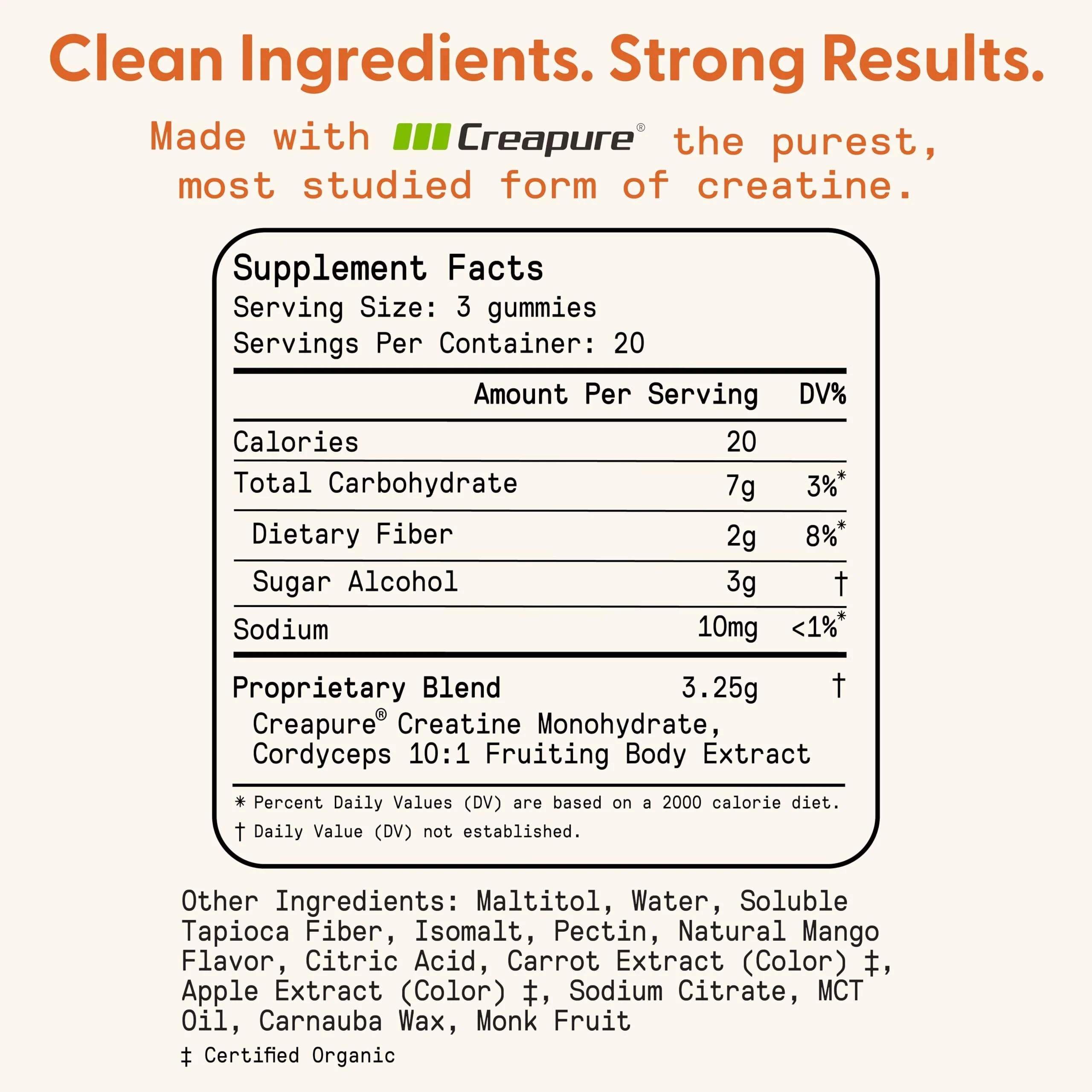 SuperMush Daily Creatine Gummies with Cordyceps – Sugar-Free Vegan Creatine Monohydrate for Strength, Focus & Recovery - Image 14