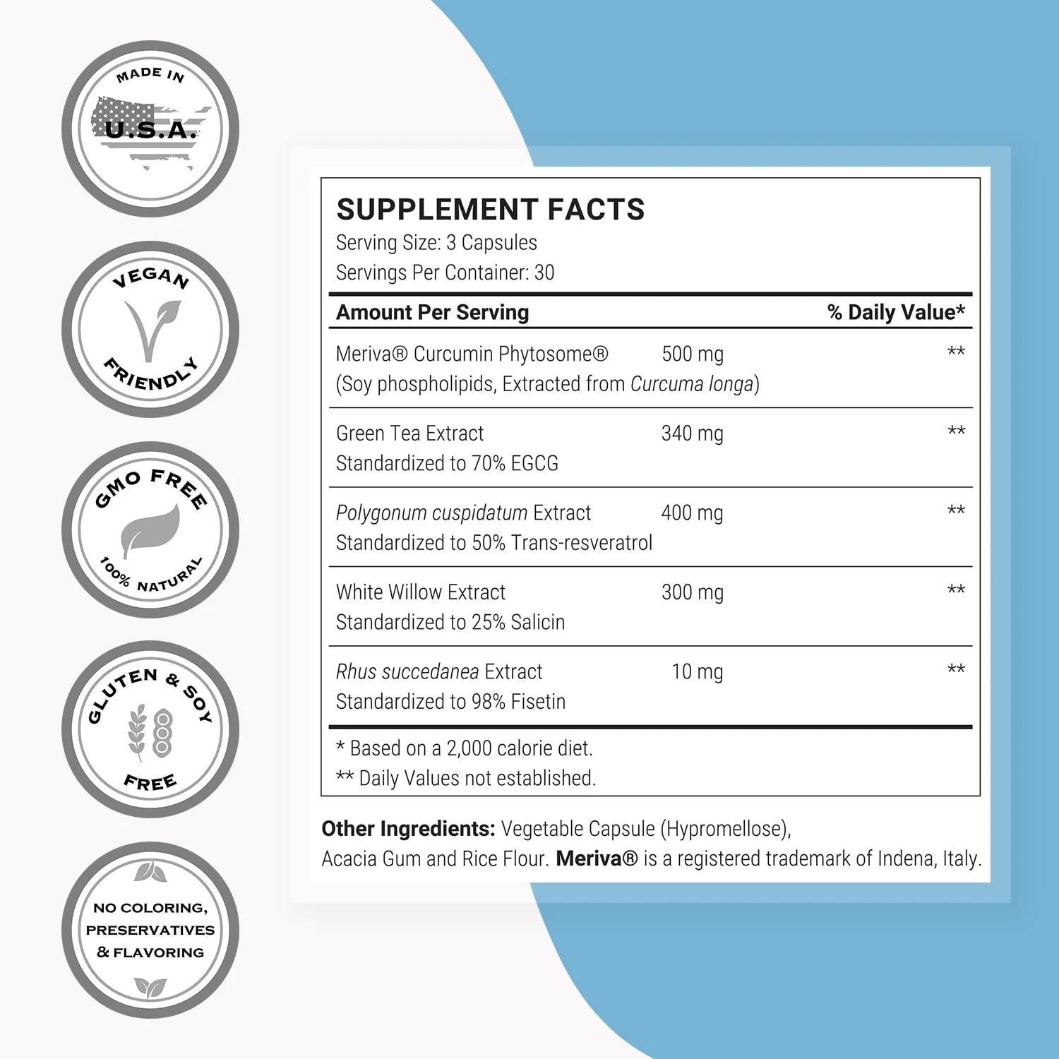 Supersmart Natural Rapalogs (90 Veg Caps) – Meriva, EGCG, Trans-Resveratrol - Image 10