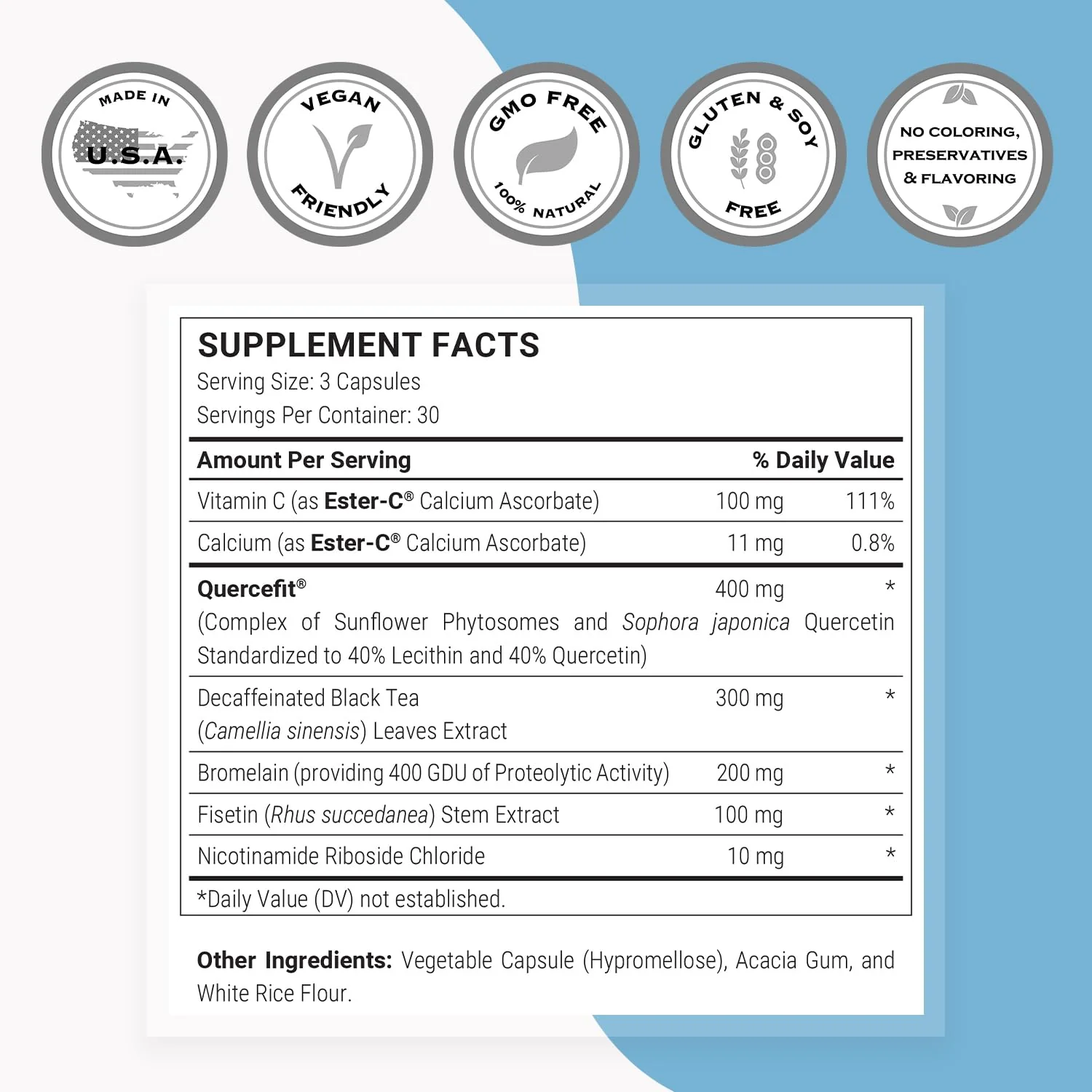 Supersmart Senolytic Complex (Advanced Formula) – Fisetin, Quercetin, Bromelain | Non-GMO & Gluten Free | 90 Vegetarian Capsules - Image 18
