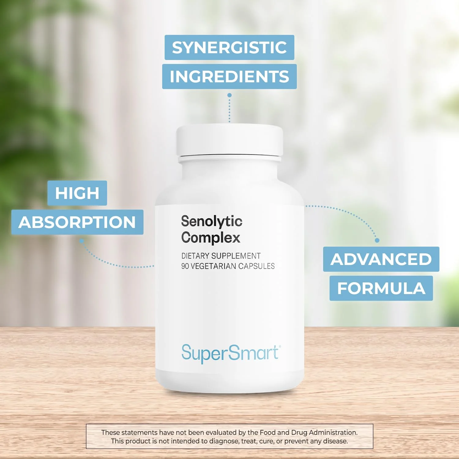 Supersmart Senolytic Complex (Advanced Formula) – Fisetin, Quercetin, Bromelain | Non-GMO & Gluten Free | 90 Vegetarian Capsules - Image 3
