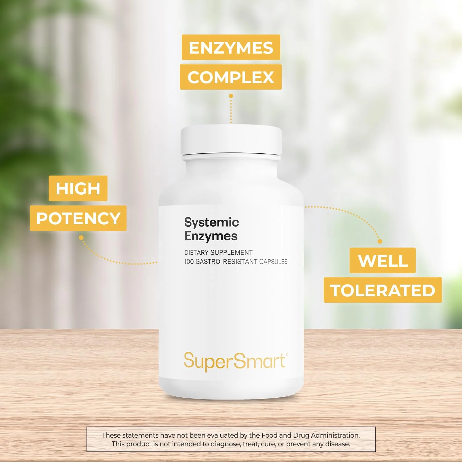 Supersmart Systemic Enzymes (High Potency) – Bromelain, Protease, Lipase, Trypsin, Chymotrypsin, Peptidase, Pancreatin | Non-GMO & Gluten Free - 100 DR Capsules - Image 3