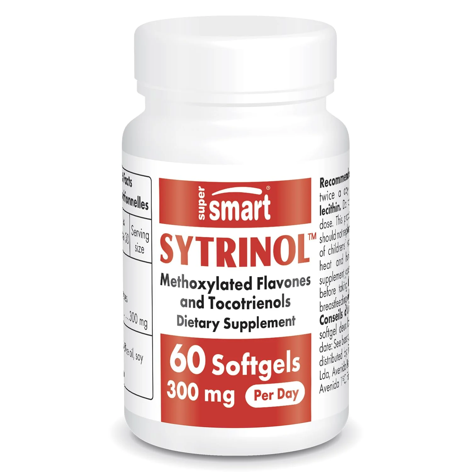 Supersmart - Sytrinol Supplement 300mg per Day (High Absorption) - Citrus Bioflavonoids & Tocotrienols Complex - Palm Fruit Extract | Gluten Free - 60 Softgels