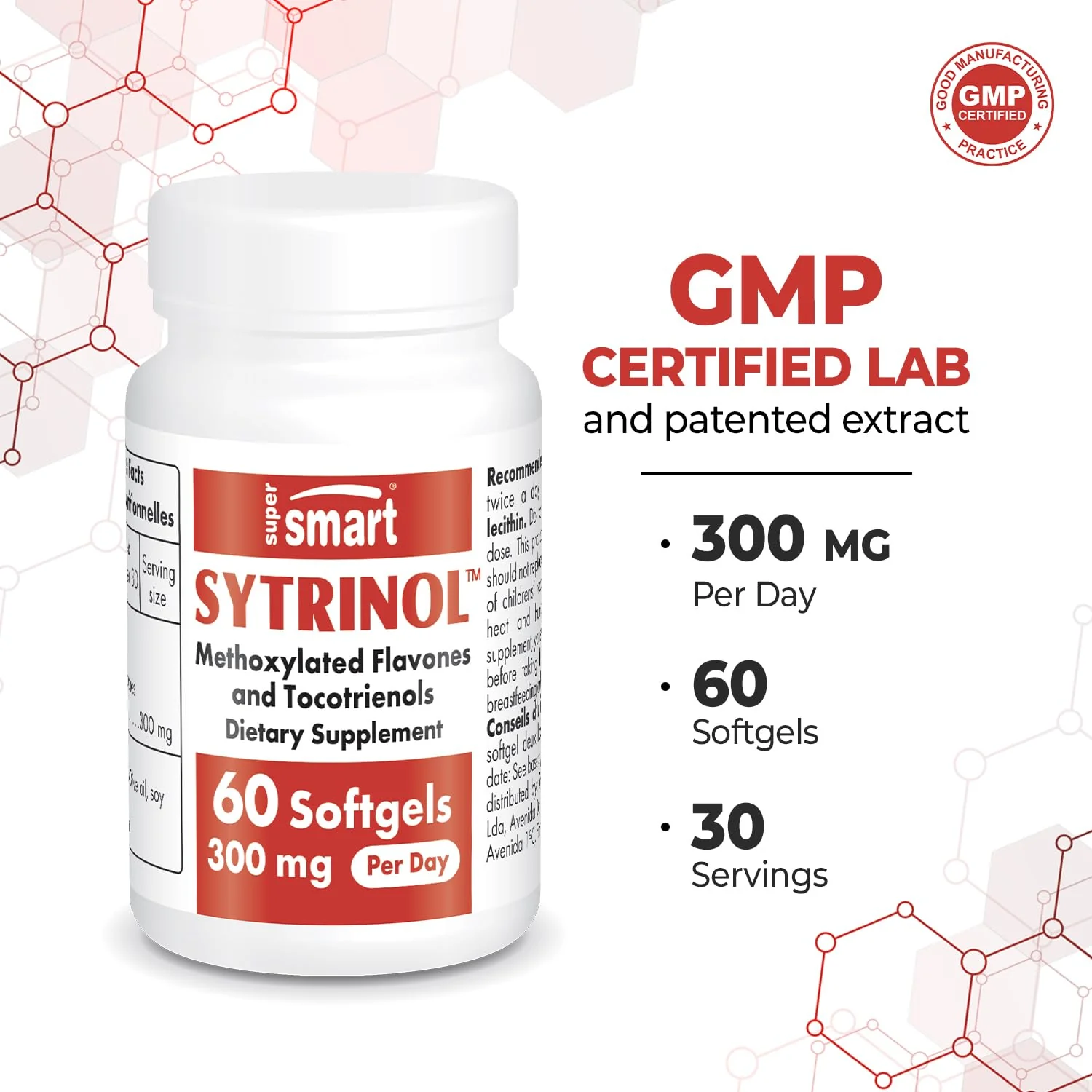 Supersmart - Sytrinol Supplement 300mg per Day (High Absorption) - Citrus Bioflavonoids & Tocotrienols Complex - Palm Fruit Extract | Gluten Free - 60 Softgels - Image 4