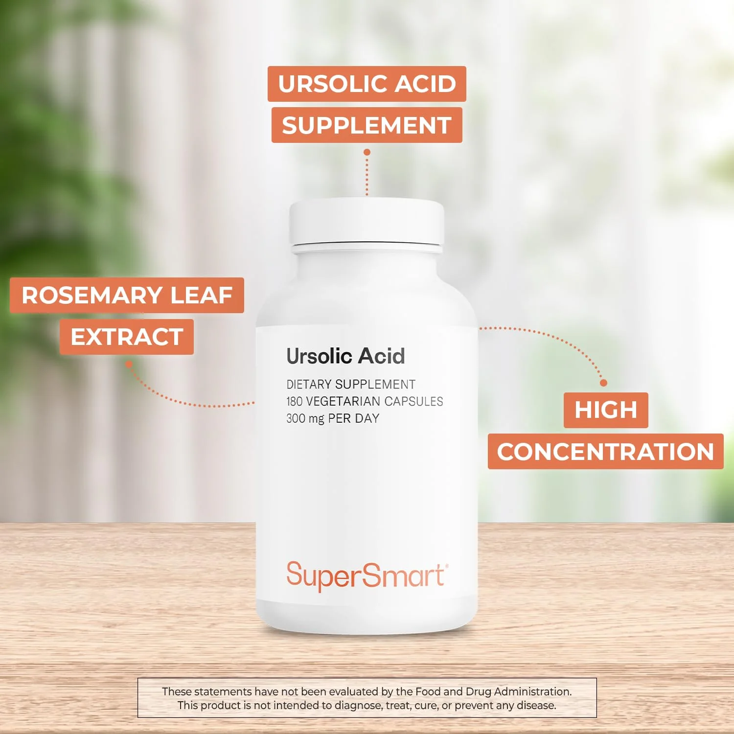 Supersmart Ursolic Acid 300mg/day | Rosemary Leaf Extract | 180 Veg Capsules - Image 4