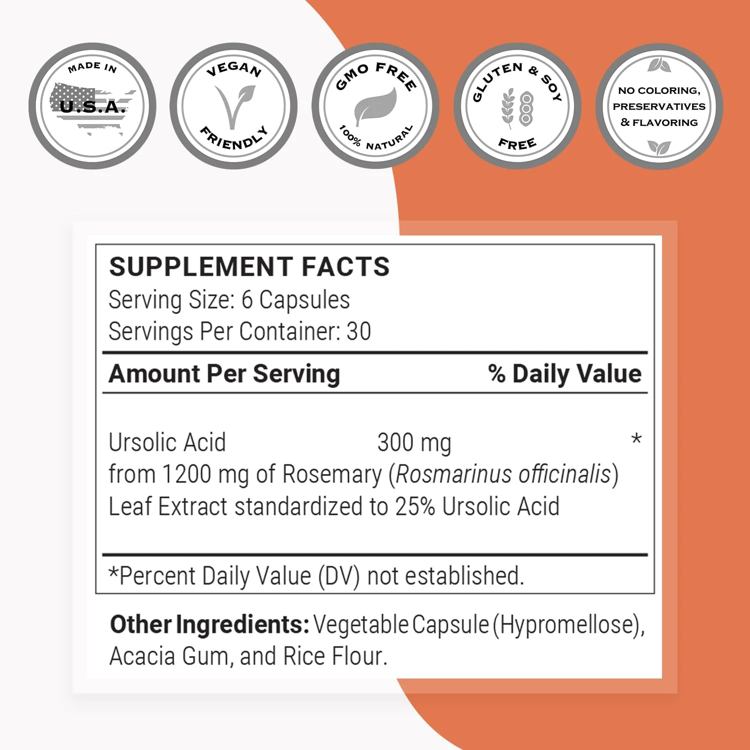 Supersmart Ursolic Acid 300mg/day | Rosemary Leaf Extract | 180 Veg Capsules - Image 5