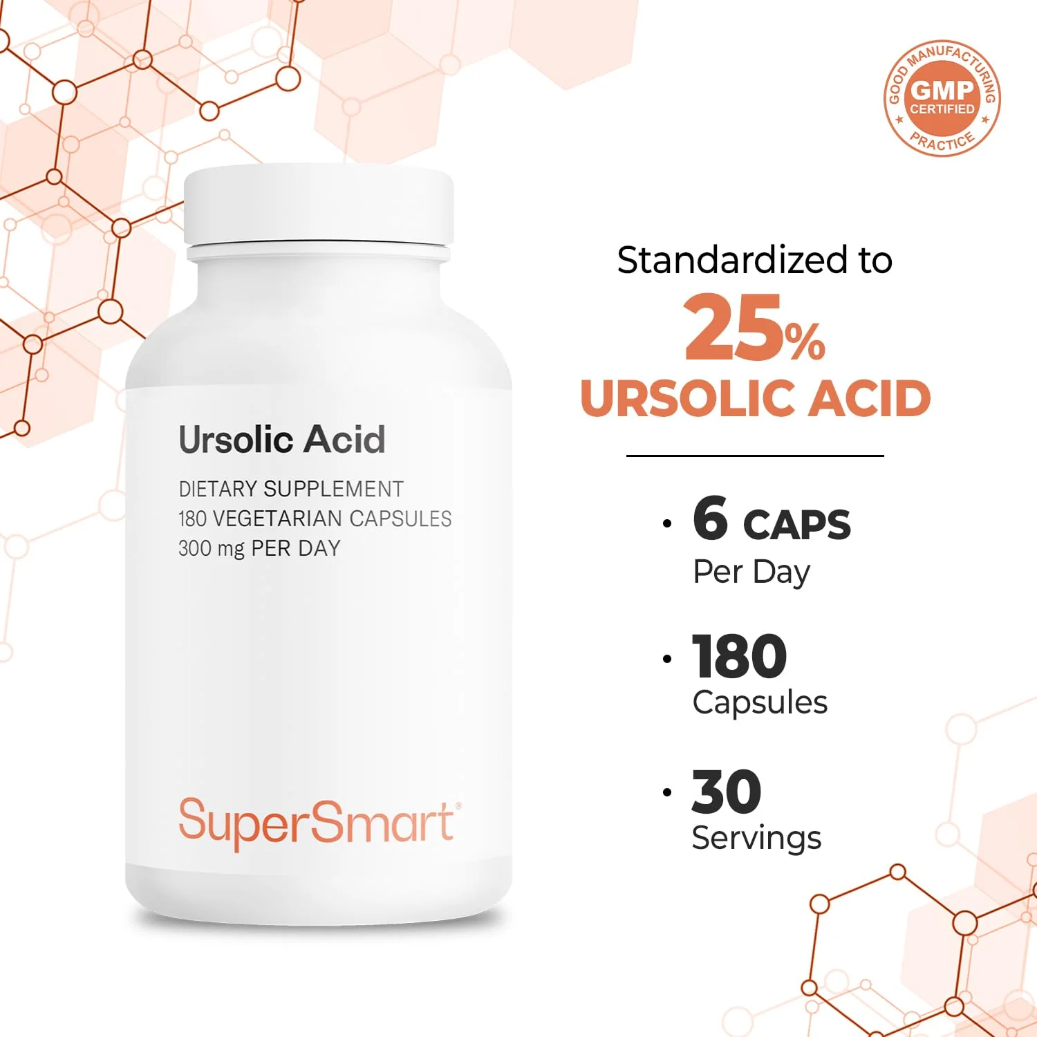 Supersmart Ursolic Acid 300mg/day | Rosemary Leaf Extract | 180 Veg Capsules - Image 6