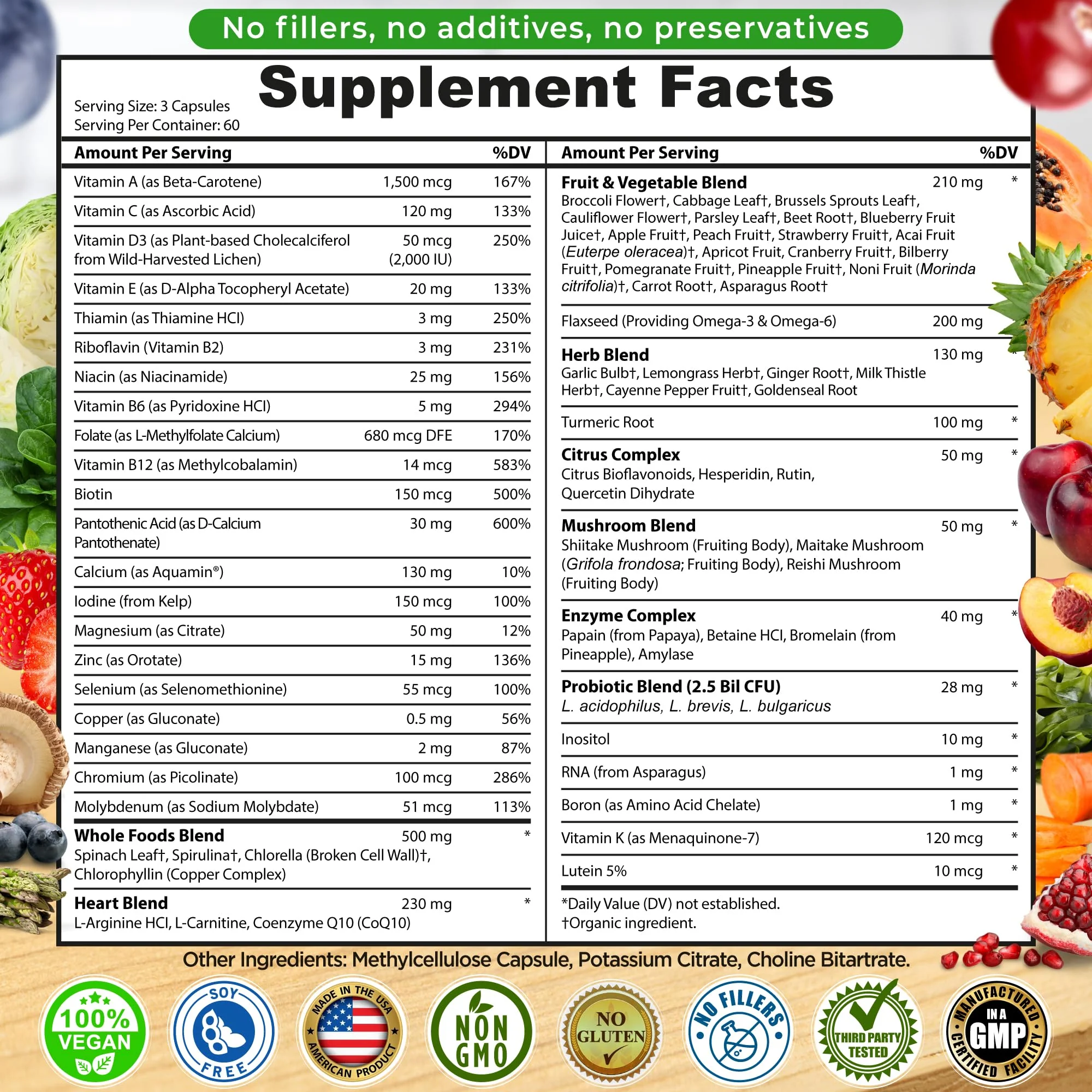 SUPPLEMENTS STUDIO Vegan Methylated Multivitamin for Men & Women – Whole Food, Iron-Free, Non-GMO (180 Count) - Image 3