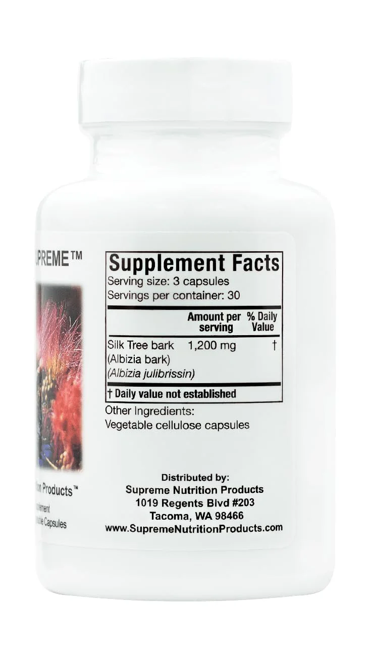 Supreme Nutrition Albizia Supreme – 2 x 90 Vegetarian Silk Tree Bark Capsules - Image 8