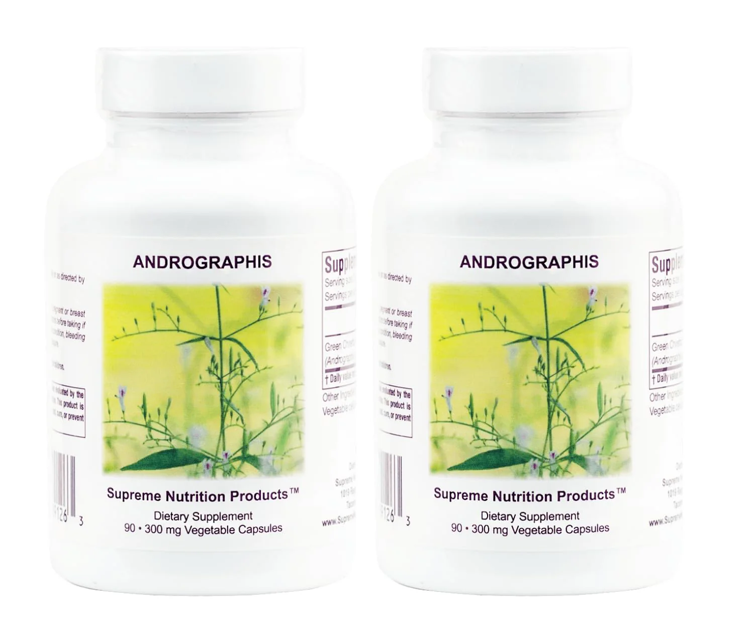 Supreme Nutrition Andrographis - 90 Green Chiretta Vegetarian Capsules (Pack of 2)