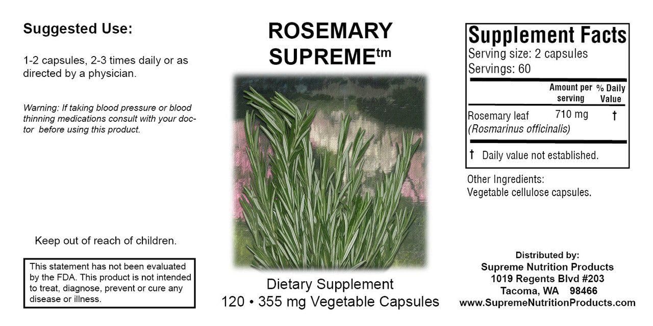 Supreme Nutrition Rosemary Supreme – 120 Pure Rosemary Vegetarian Capsules (2-Pack) - Image 3
