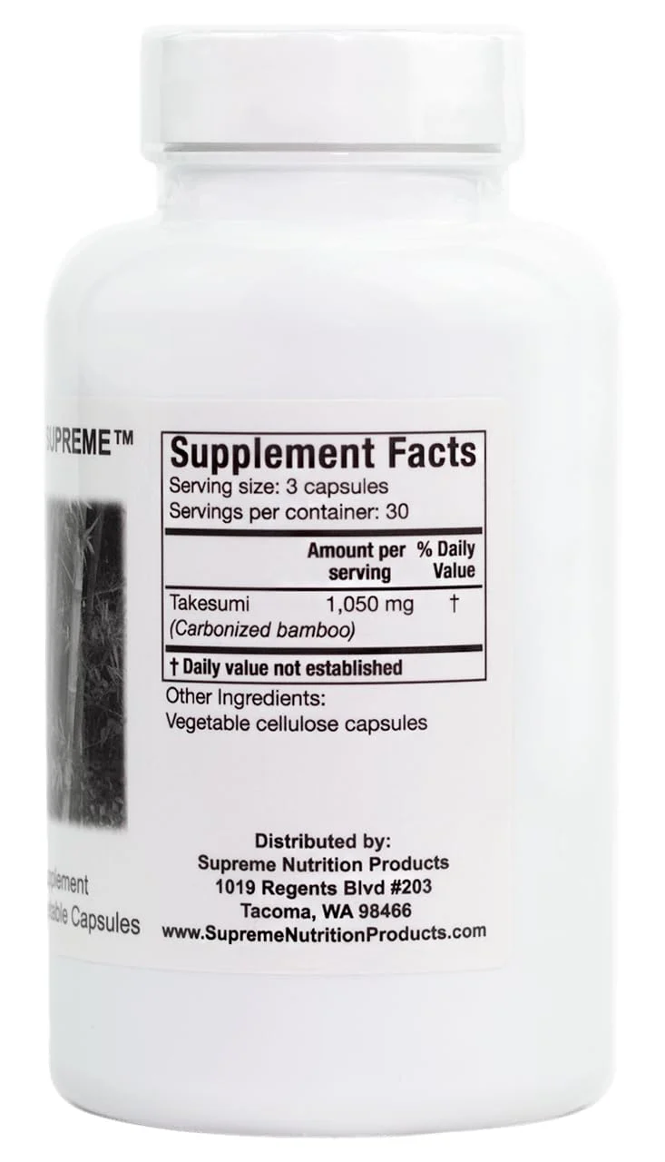Supreme Nutrition Takesumi Supreme – 180 Veg Capsules (2x90) Activated Bamboo Charcoal - Image 8