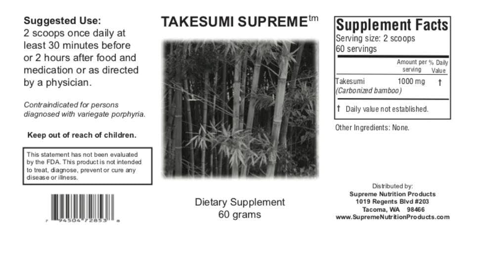 Supreme Nutrition Takesumi Supreme Activated Bamboo Charcoal Powder – Pure 60g - Image 6
