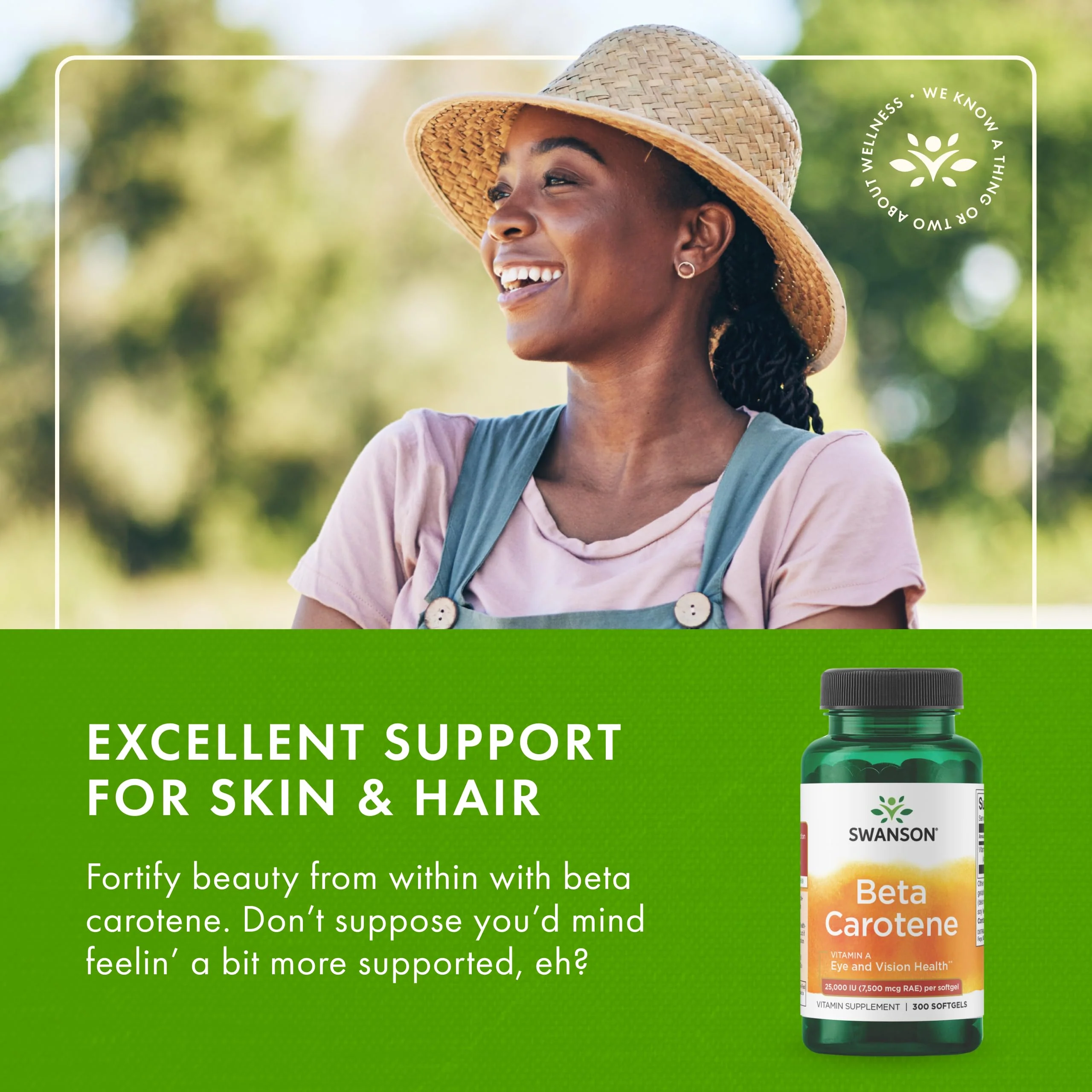 Swanson Beta-Carotene Vitamin A 25000 IU - 300 Softgels (3 Pack) | Eye, Skin & Immune Support - Image 6